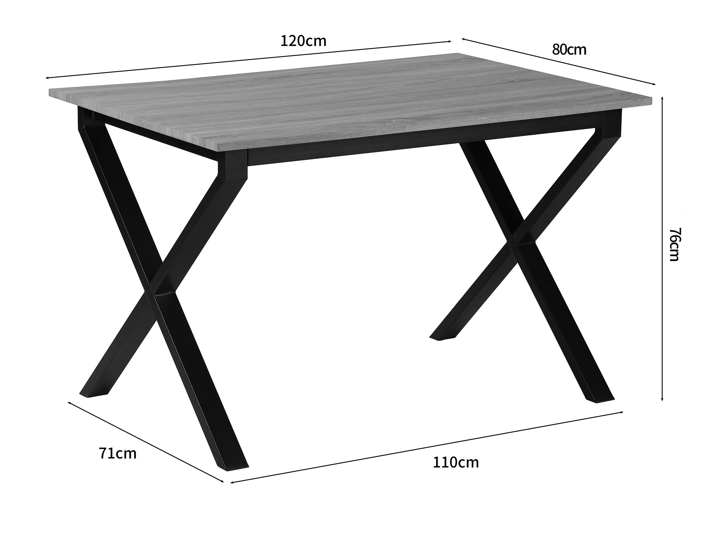 Stalas Denton 1554 (Juoda + Ąžuolas)
