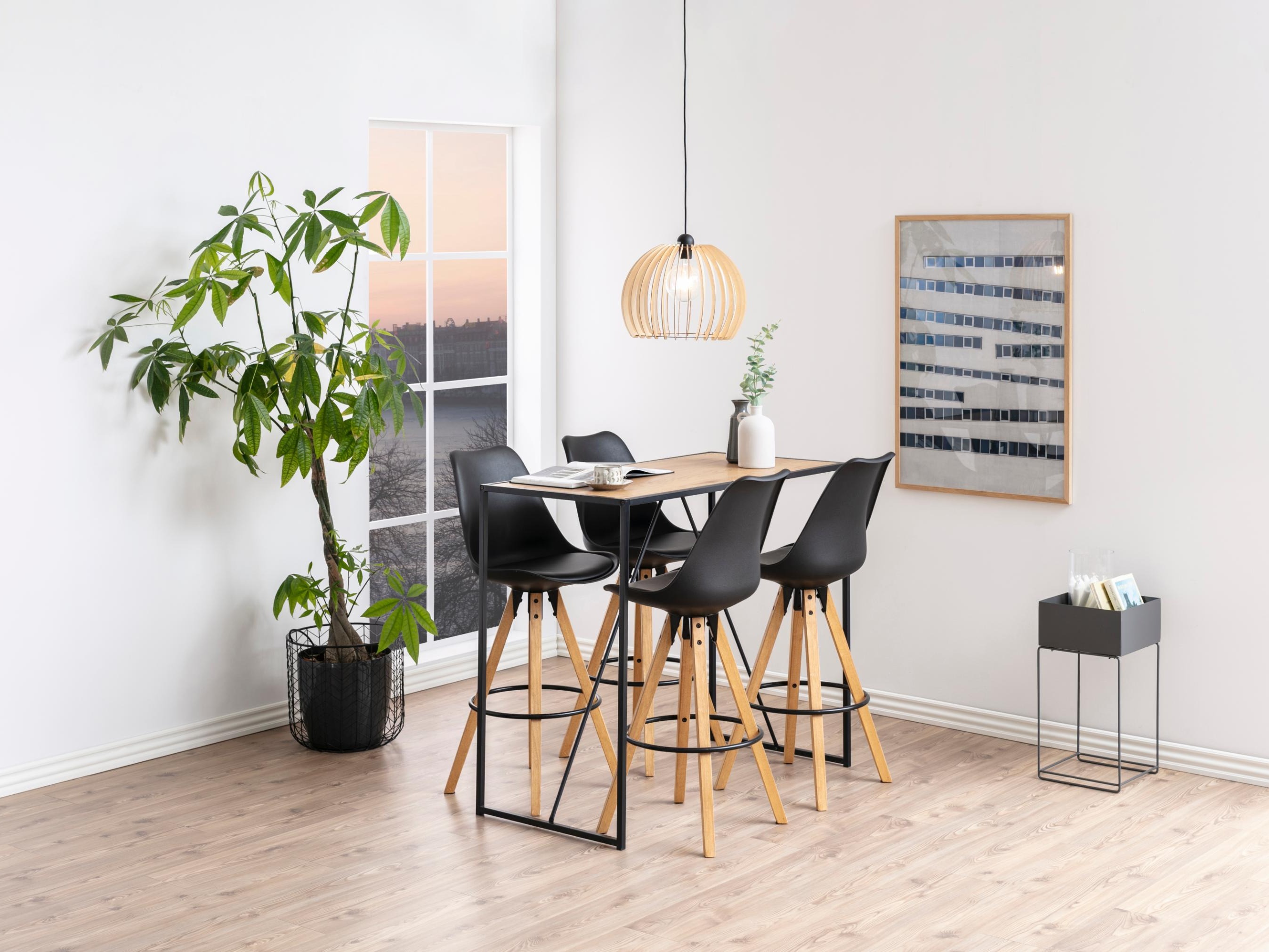 Baro stalas Norsica Sevferi 162 (Juoda + Laukinis ąžuolas)