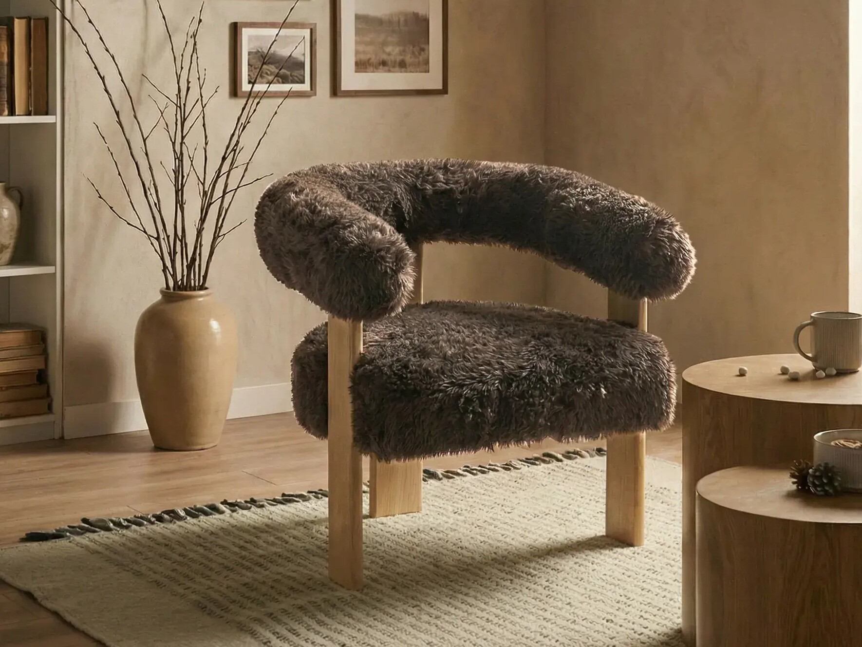 Fotelis Berwyn 3264 (Tamsi ruda + Šviesi ruda)