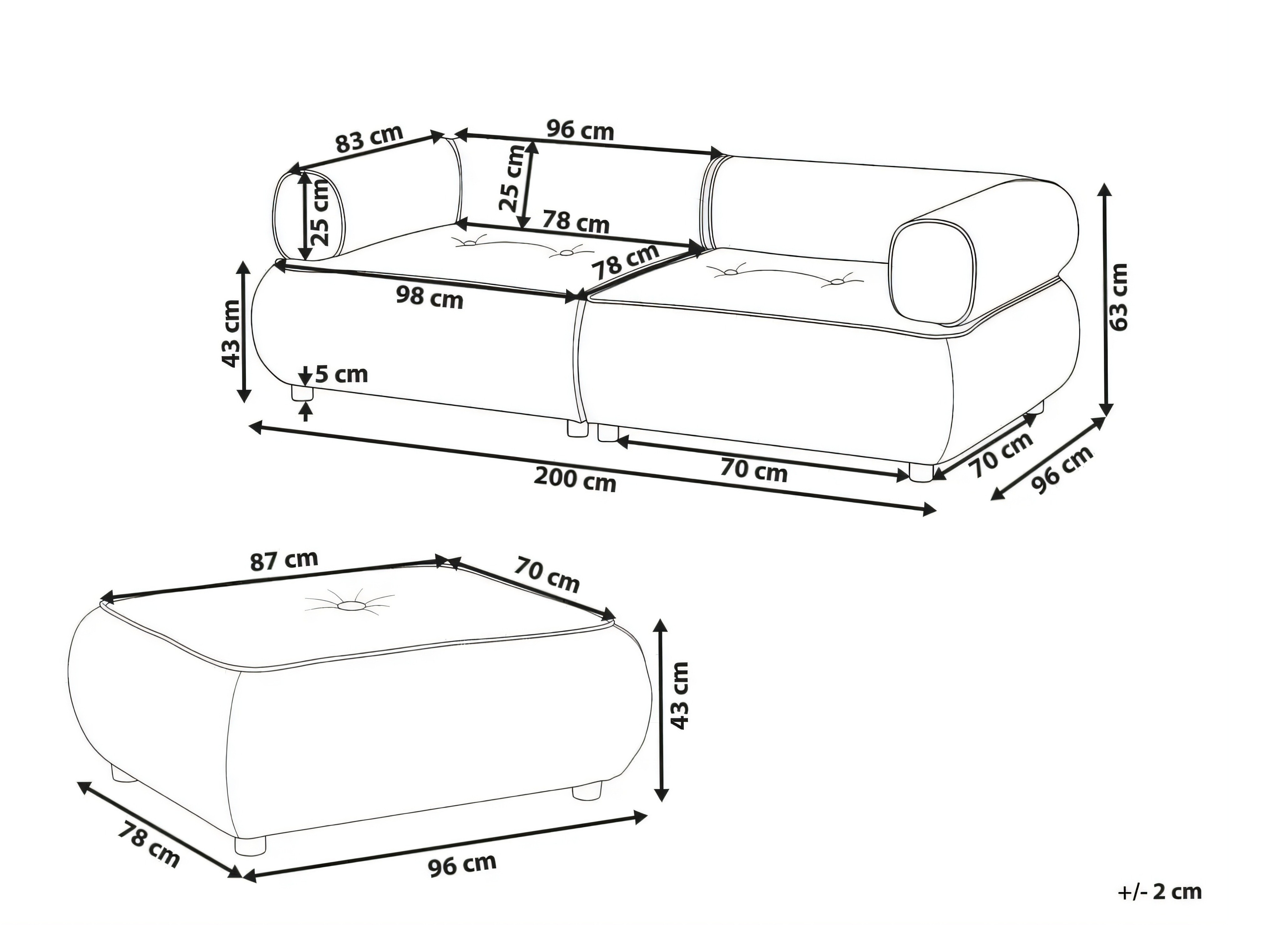Minkštų baldų komplektas Berwyn 3266 (Balta)