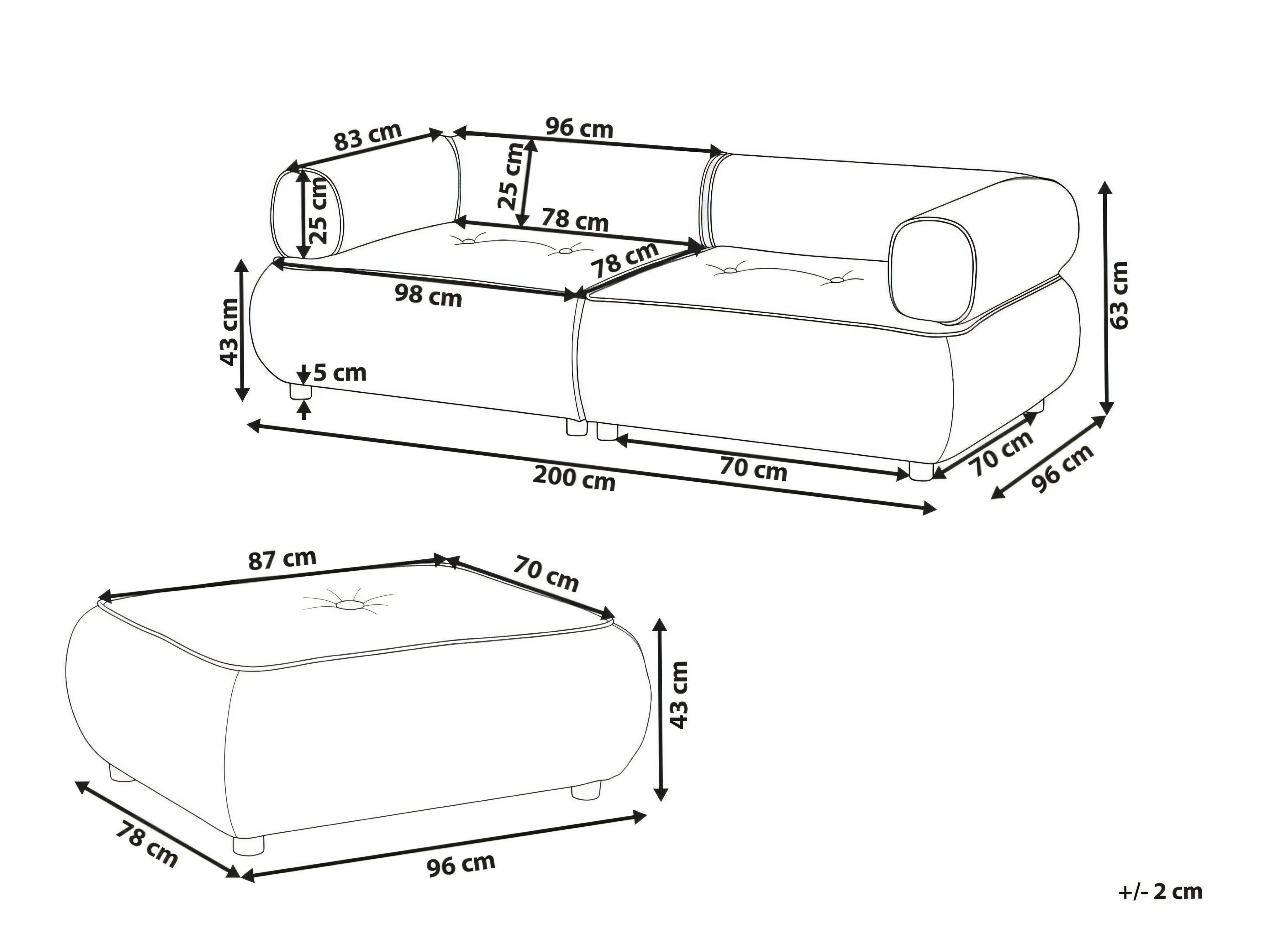 Minkštų baldų komplektas Berwyn 3266 (Tamsi ruda)