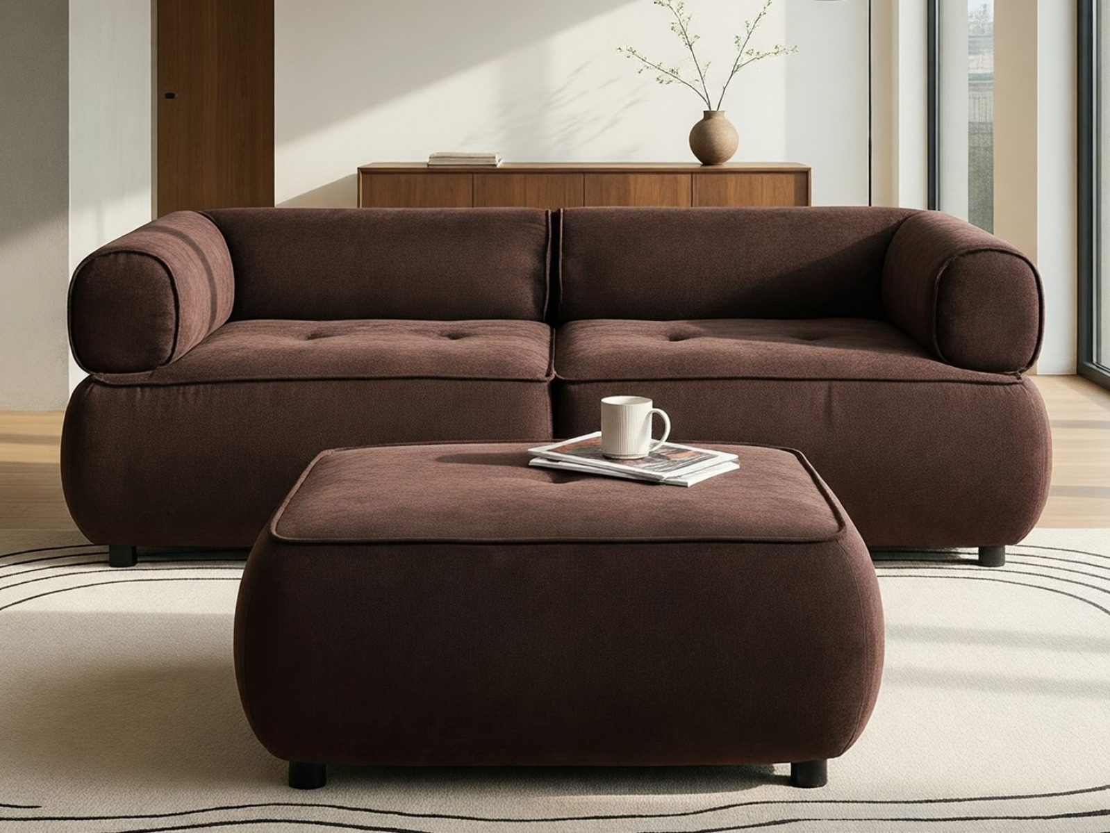 Minkštų baldų komplektas Berwyn 3266 (Tamsi ruda)