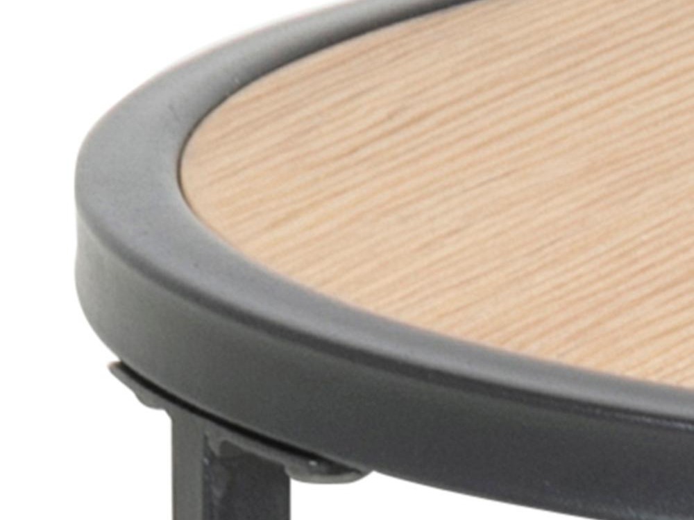 Šoninis staliukas Norsica Sevferi 118 (Laukinis ąžuolas + Juoda)