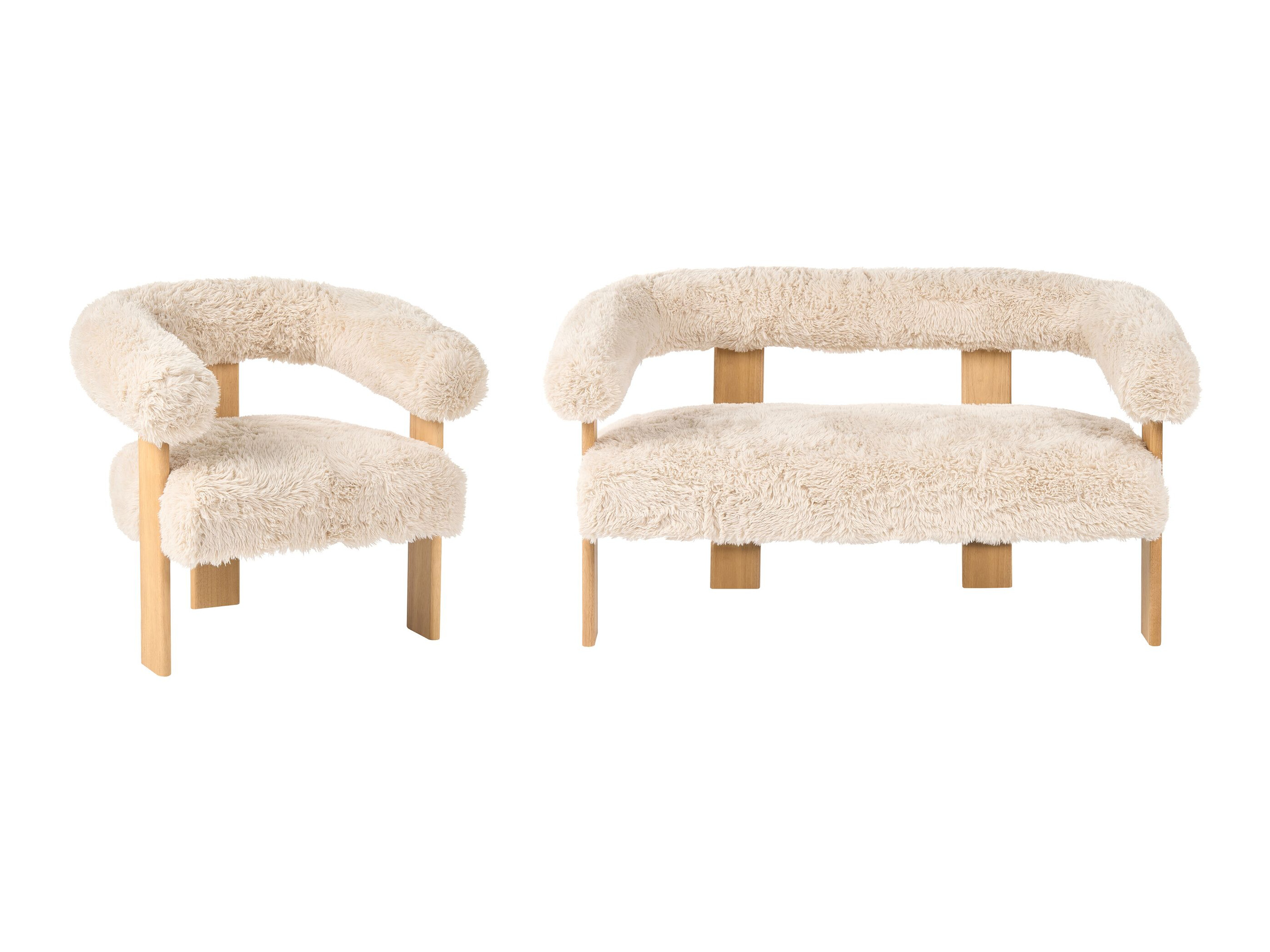 Minkštų baldų komplektas Berwyn 3269 (Balta + Šviesi ruda)