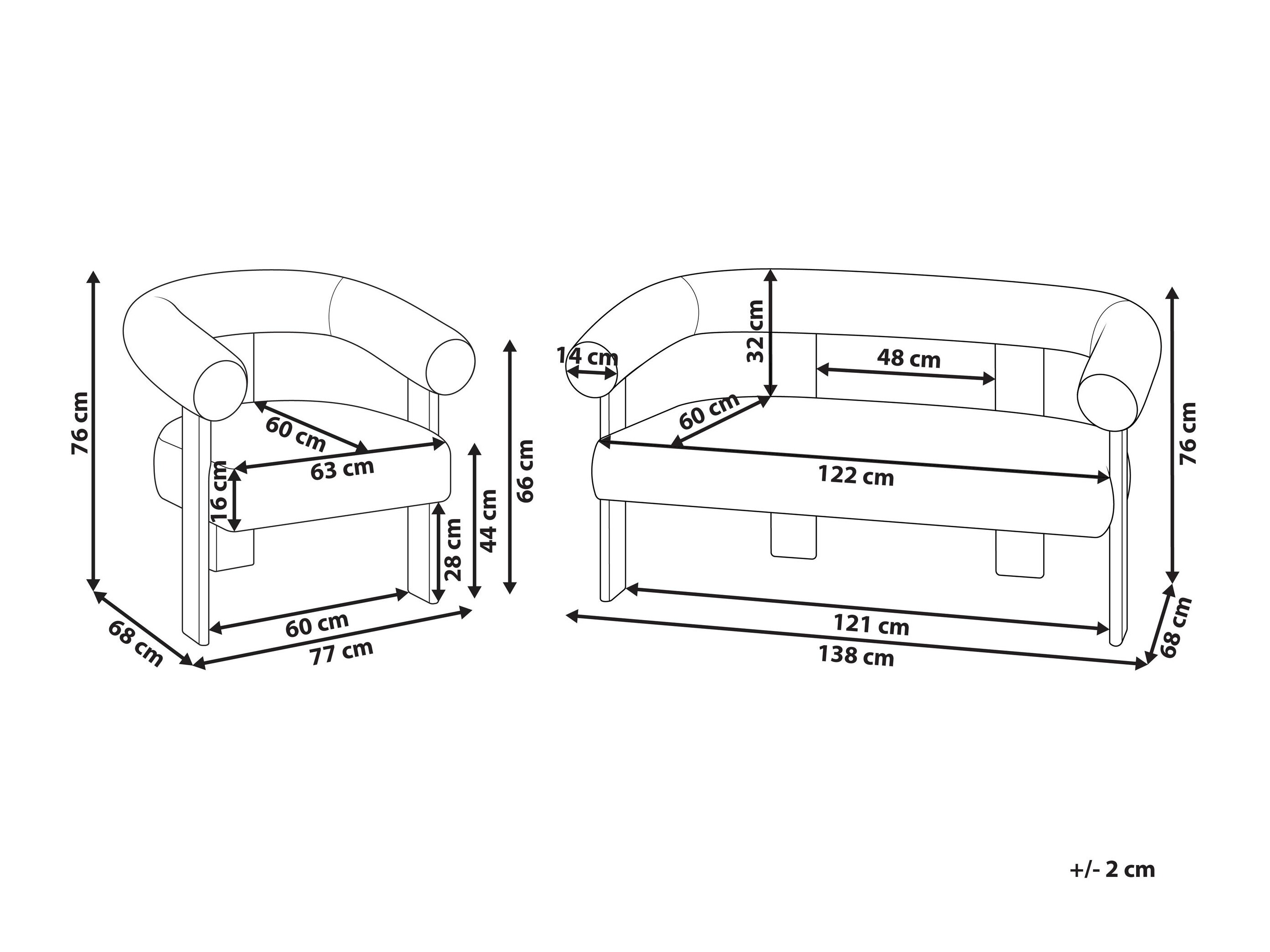 Minkštų baldų komplektas Berwyn 3269 (Balta + Šviesi ruda)