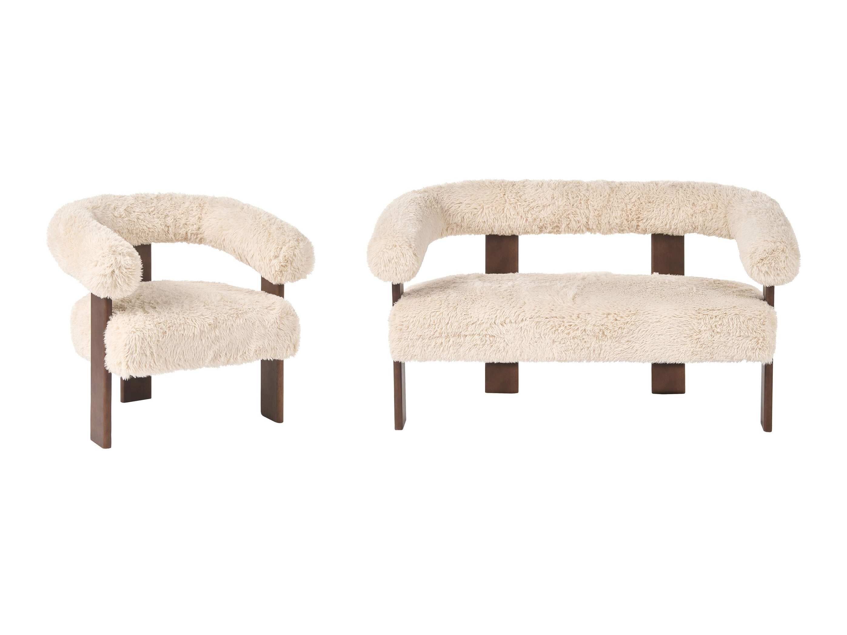 Minkštų baldų komplektas Berwyn 3269 (Balta + Tamsi ruda)