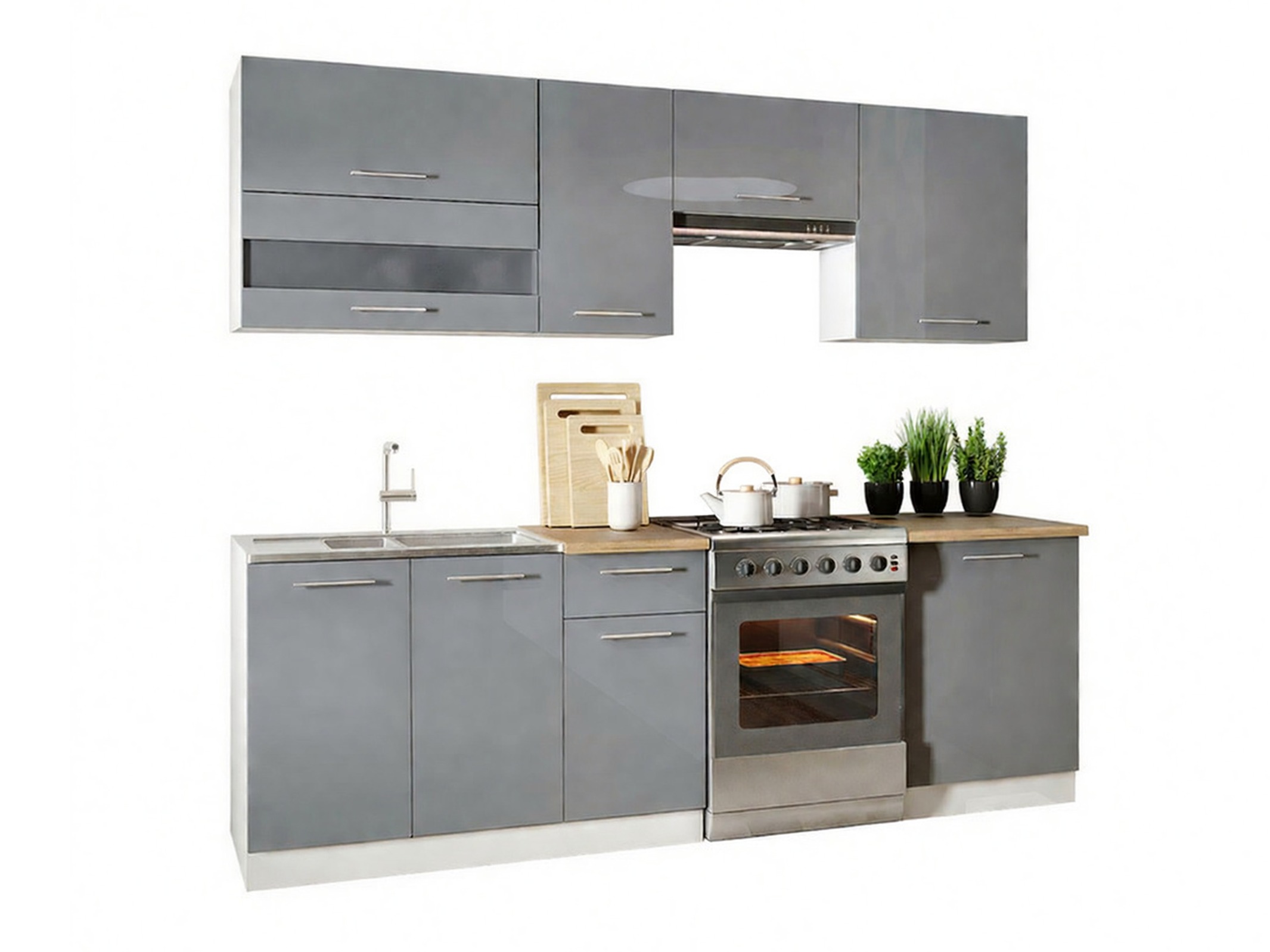 Modulinis virtuvės komplektas Tiffa Grey 106