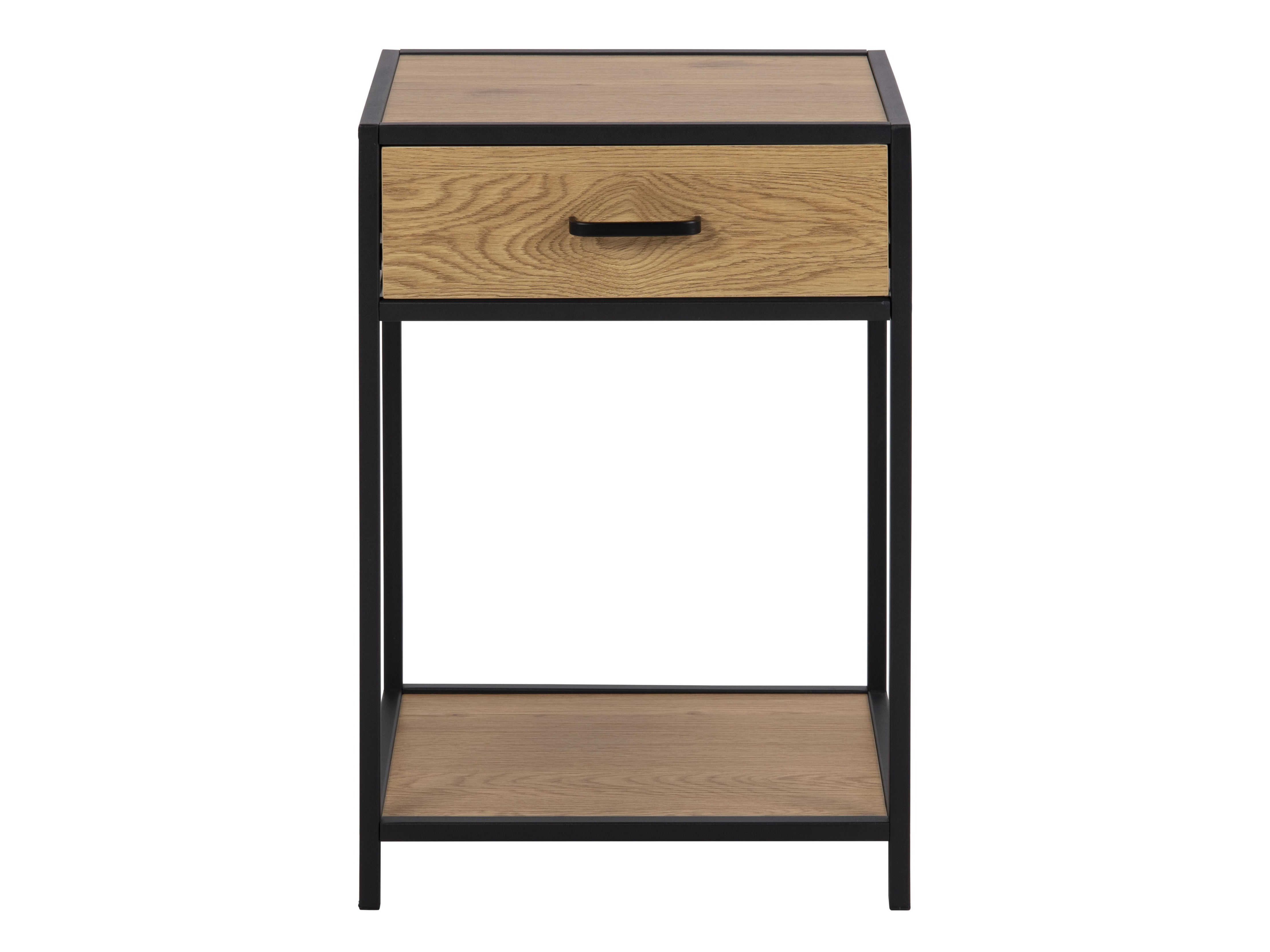 Naktinis staliukas Norsica Sevferi 128 (Laukinis ąžuolas + Juoda)