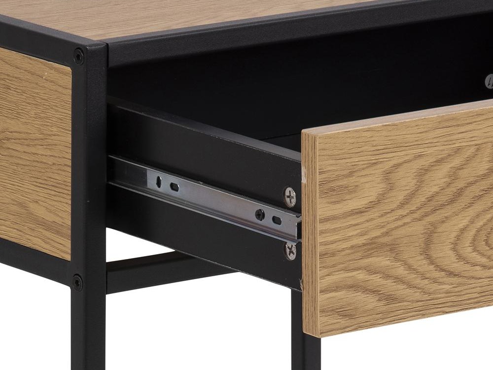 Naktinis staliukas Norsica Sevferi 128 (Laukinis ąžuolas + Juoda)