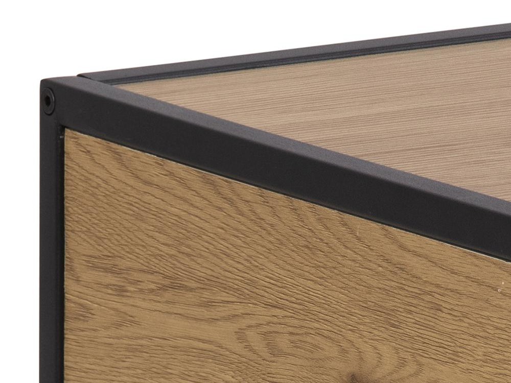 Naktinis staliukas Norsica Sevferi 128 (Laukinis ąžuolas + Juoda)