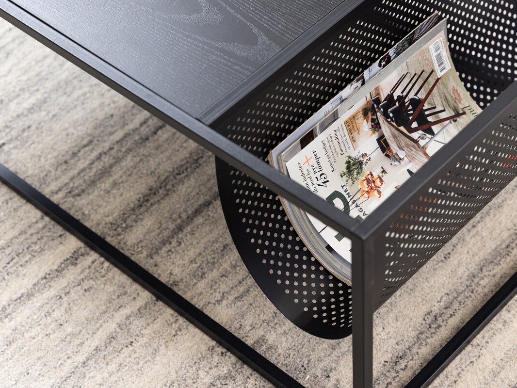 Žurnalinis staliukas Norsica Sevferi 130 (Juodas uosis + Juoda)