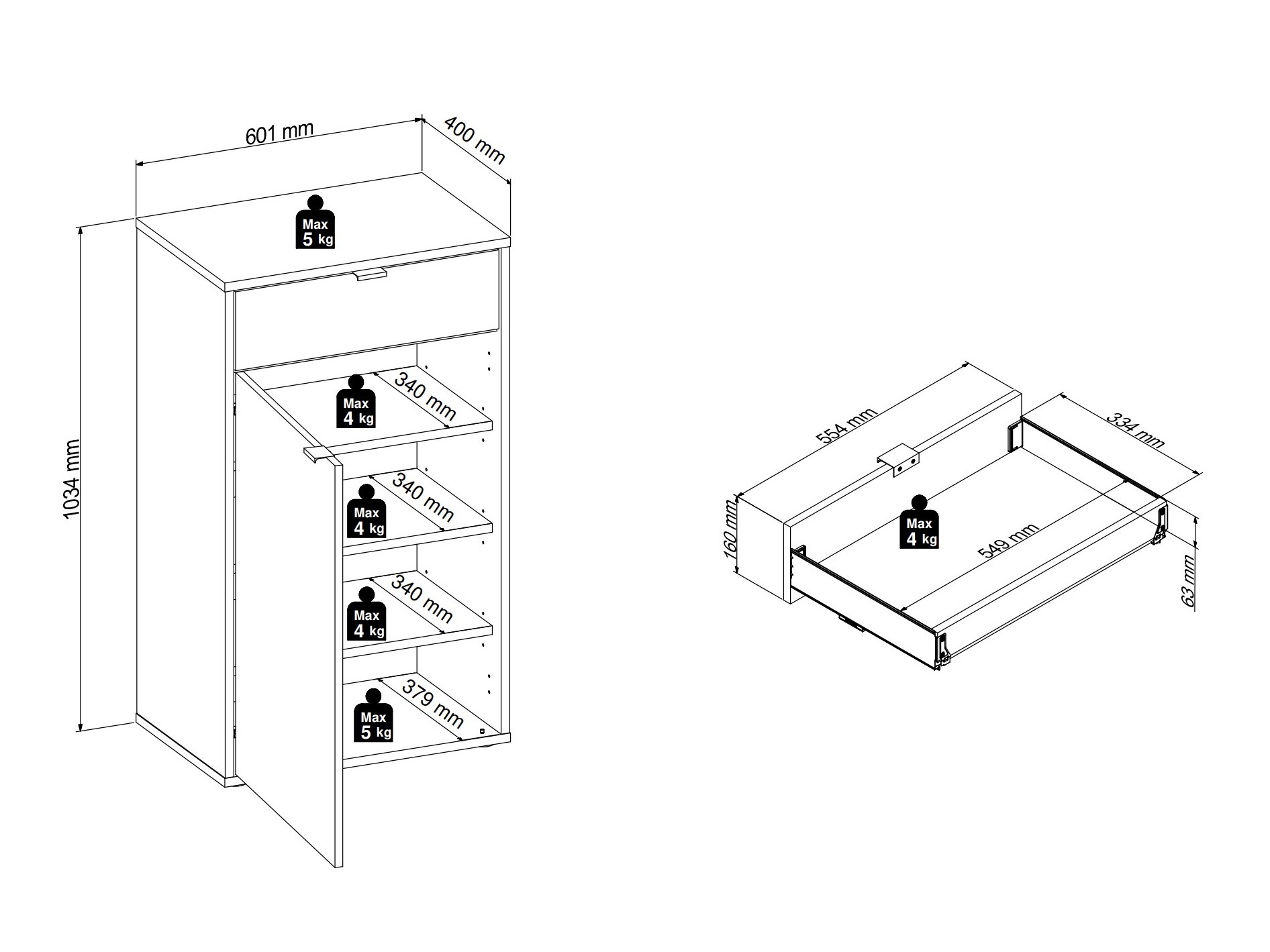 Prieškambario komplektas Sondelu 105