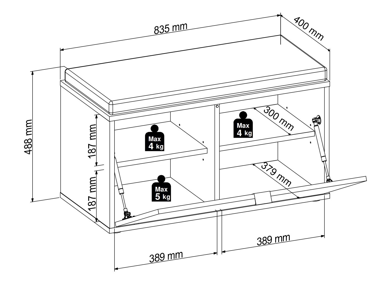 Prieškambario komplektas Sondelu 105