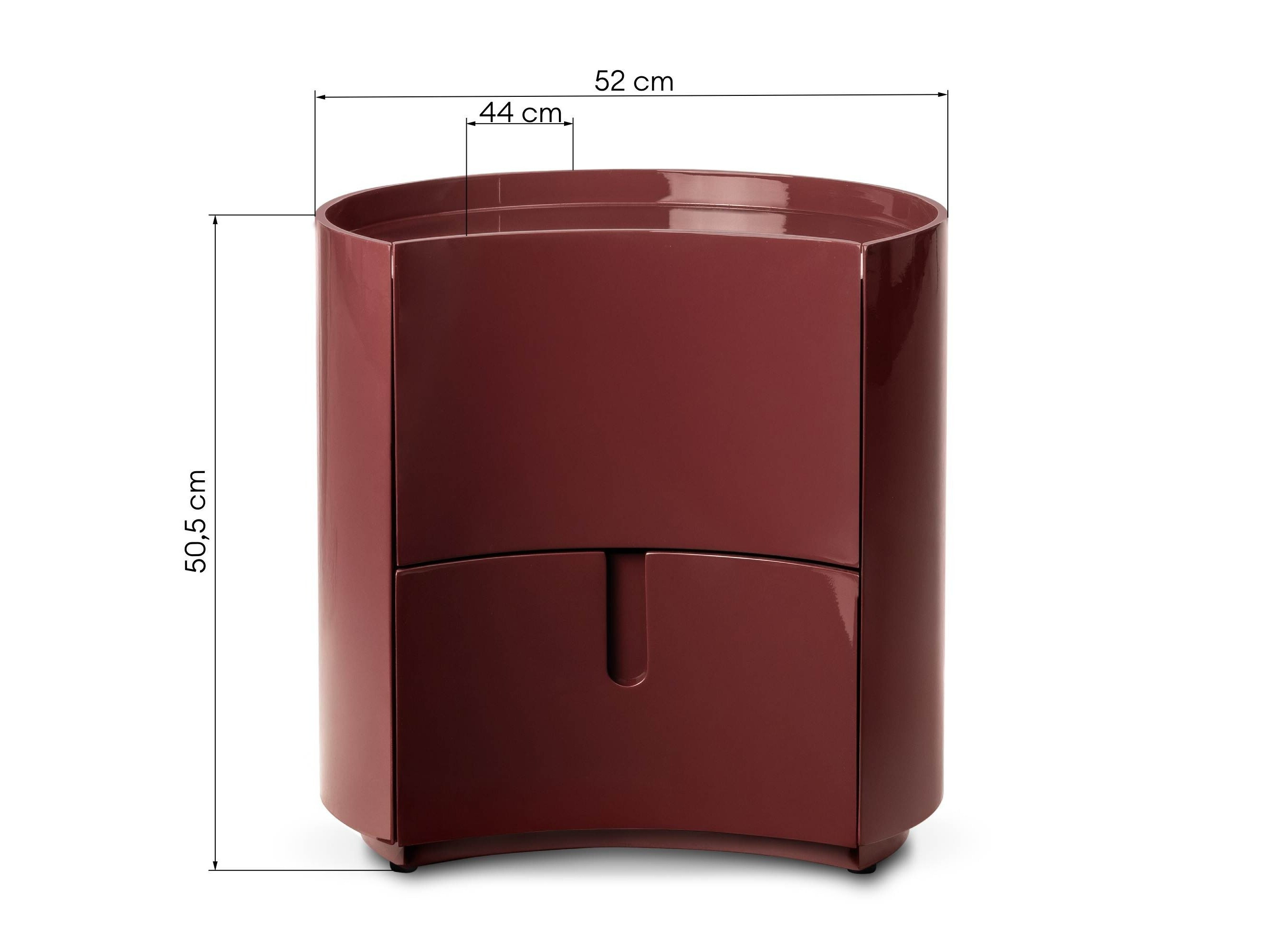 Naktinis staliukas Burleson 577 (Blizgi bordo)