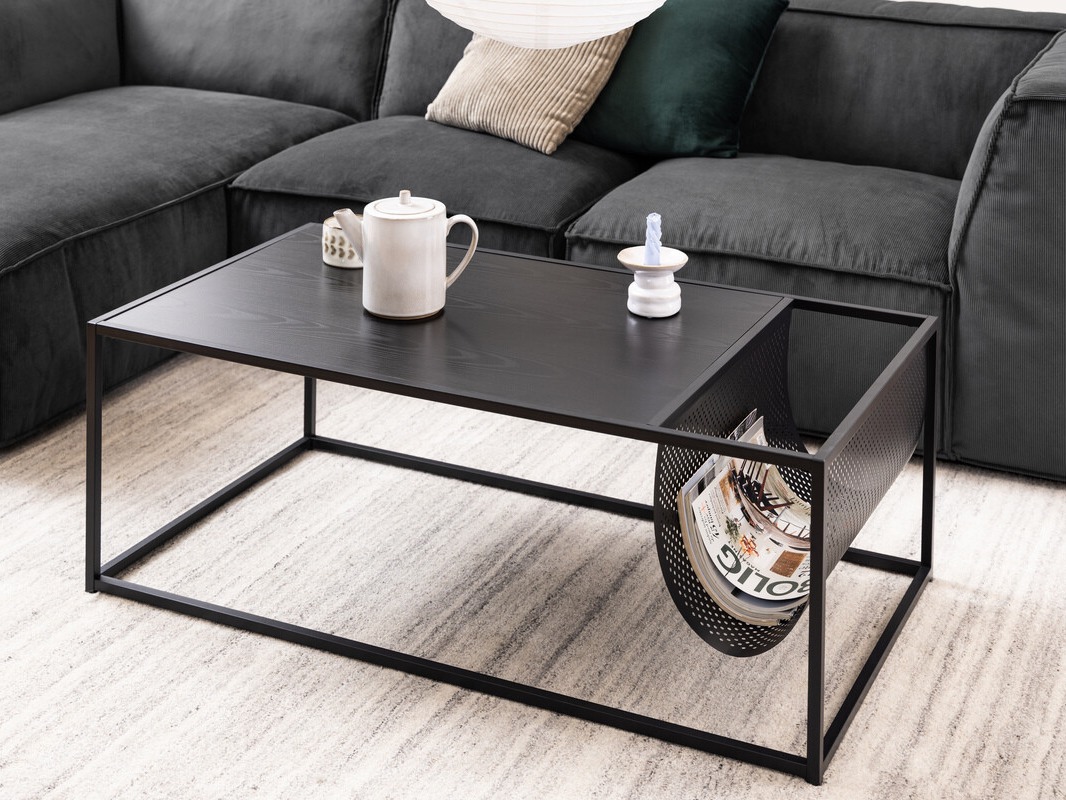 Žurnalinis staliukas Norsica Sevferi 130 (Juodas uosis + Juoda)