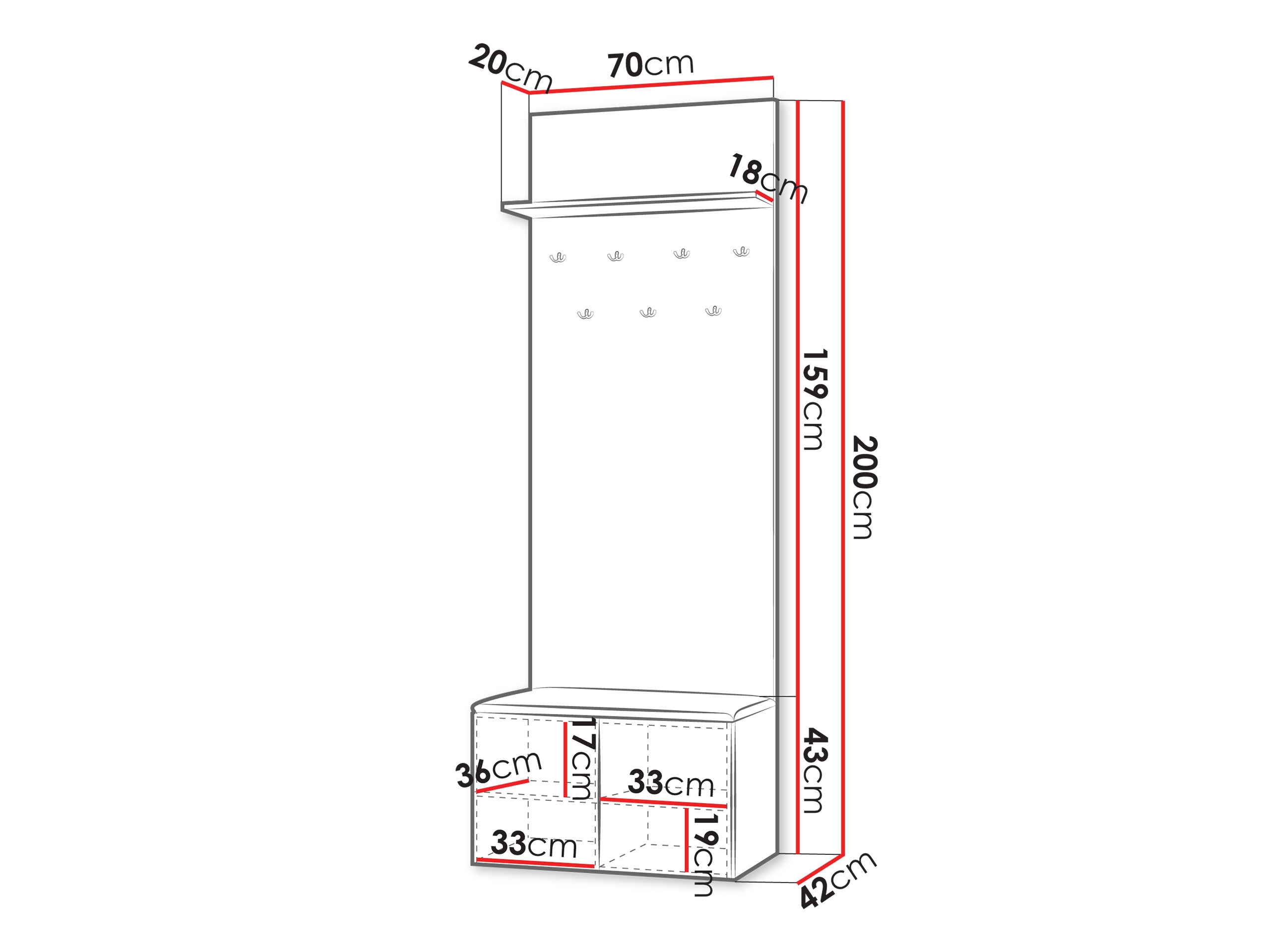 Prieškambario komplektas Comfivo 561