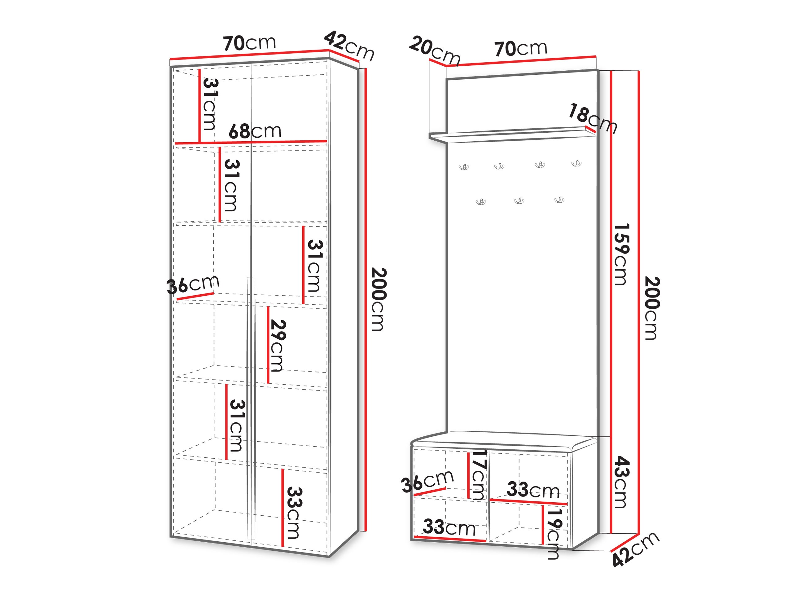 Prieškambario komplektas Comfivo 562
