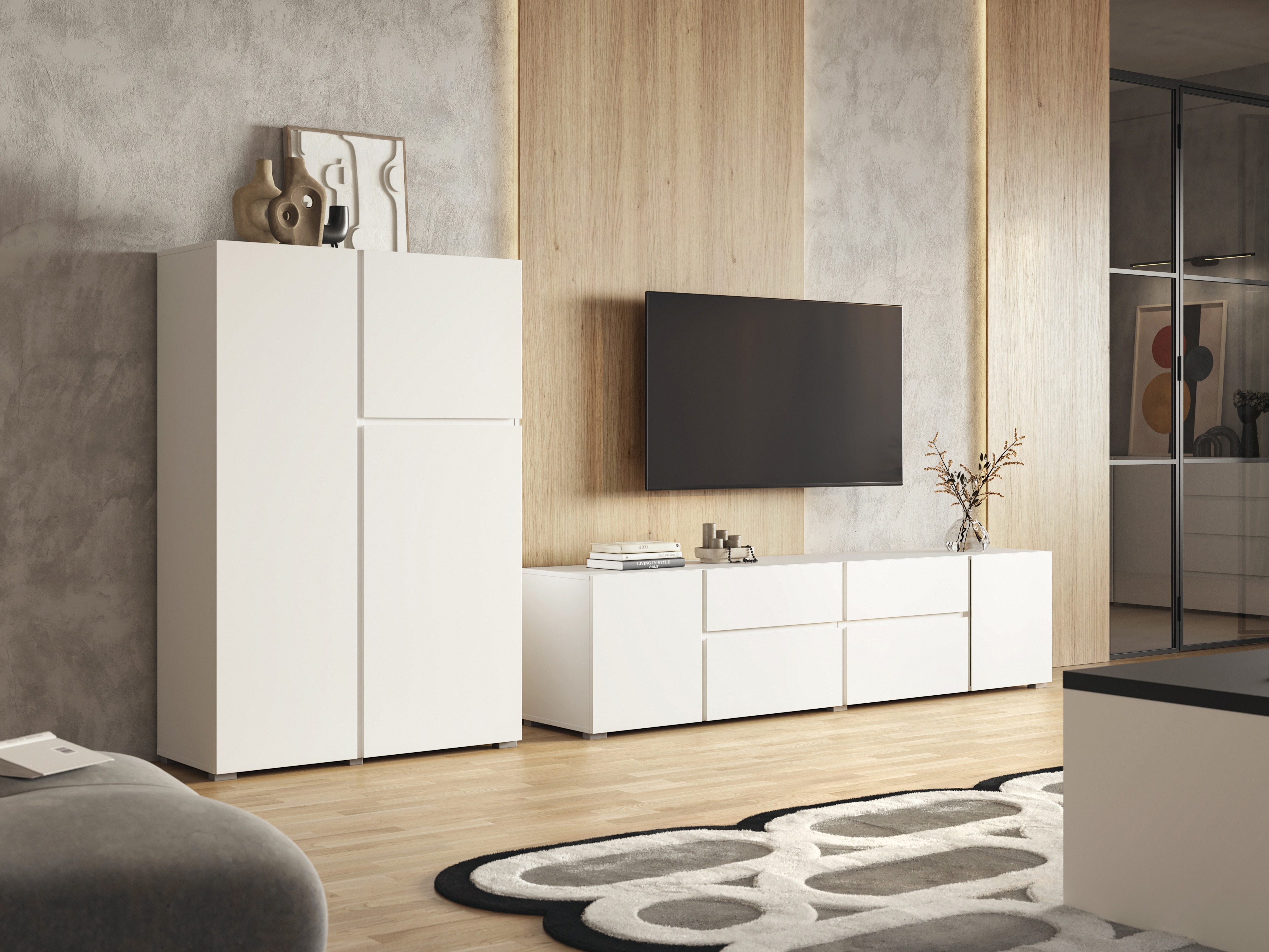 Svetainės komplektas Elbleve 104 (Balta)