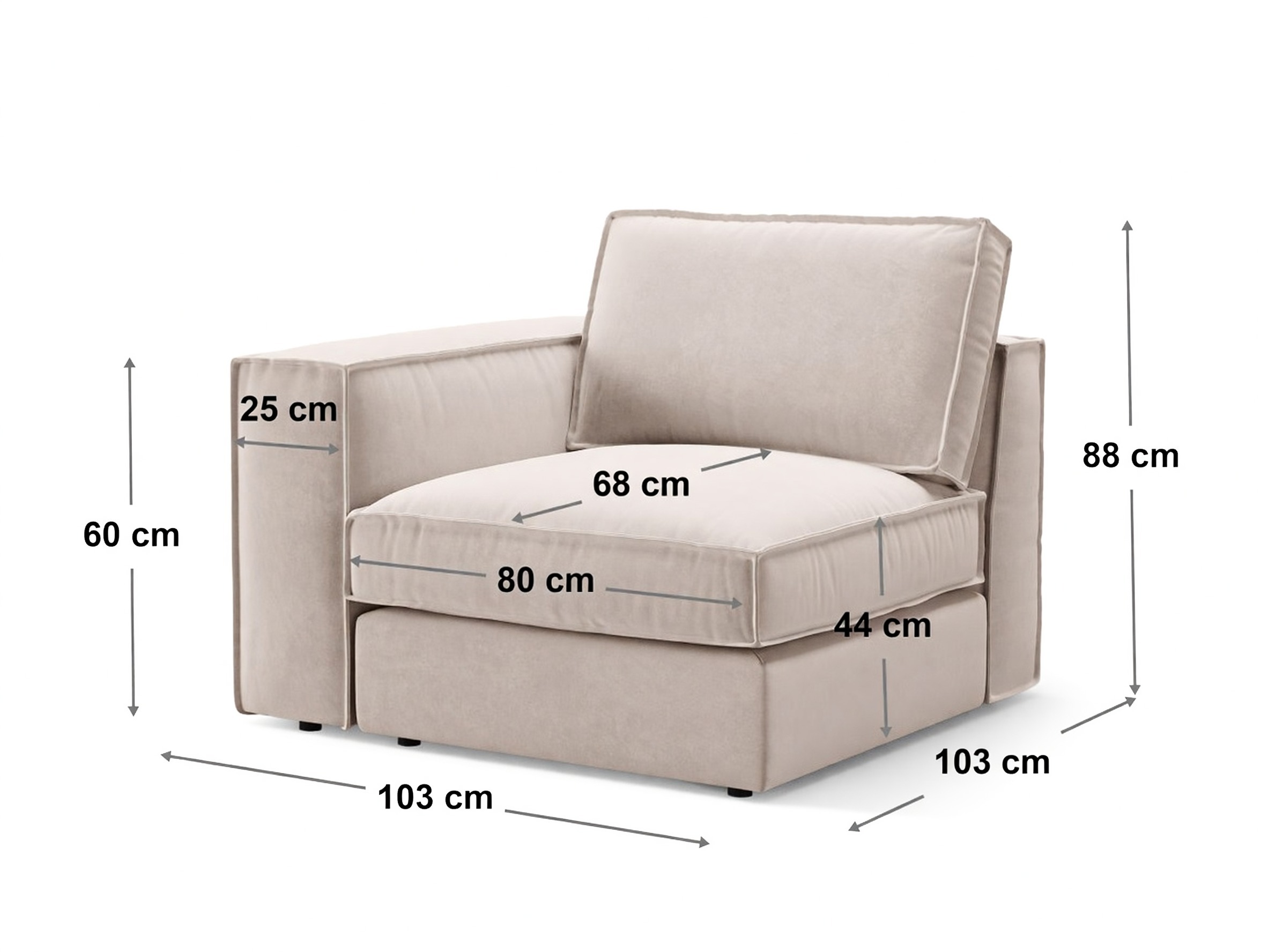 Modulinė sėdimoji dalis Dalodei 102 (Babel Light grey)
