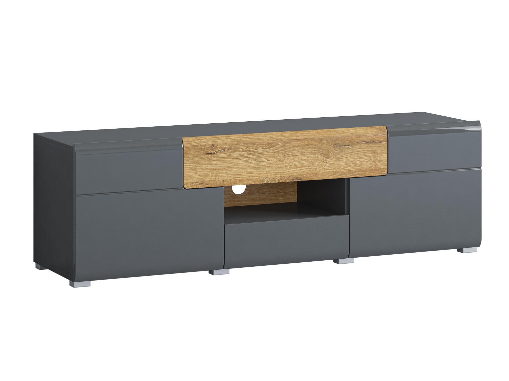 TV staliukas Torsone 101 (Antracitas + Gloss antracitas + Grandson ąžuolas)
