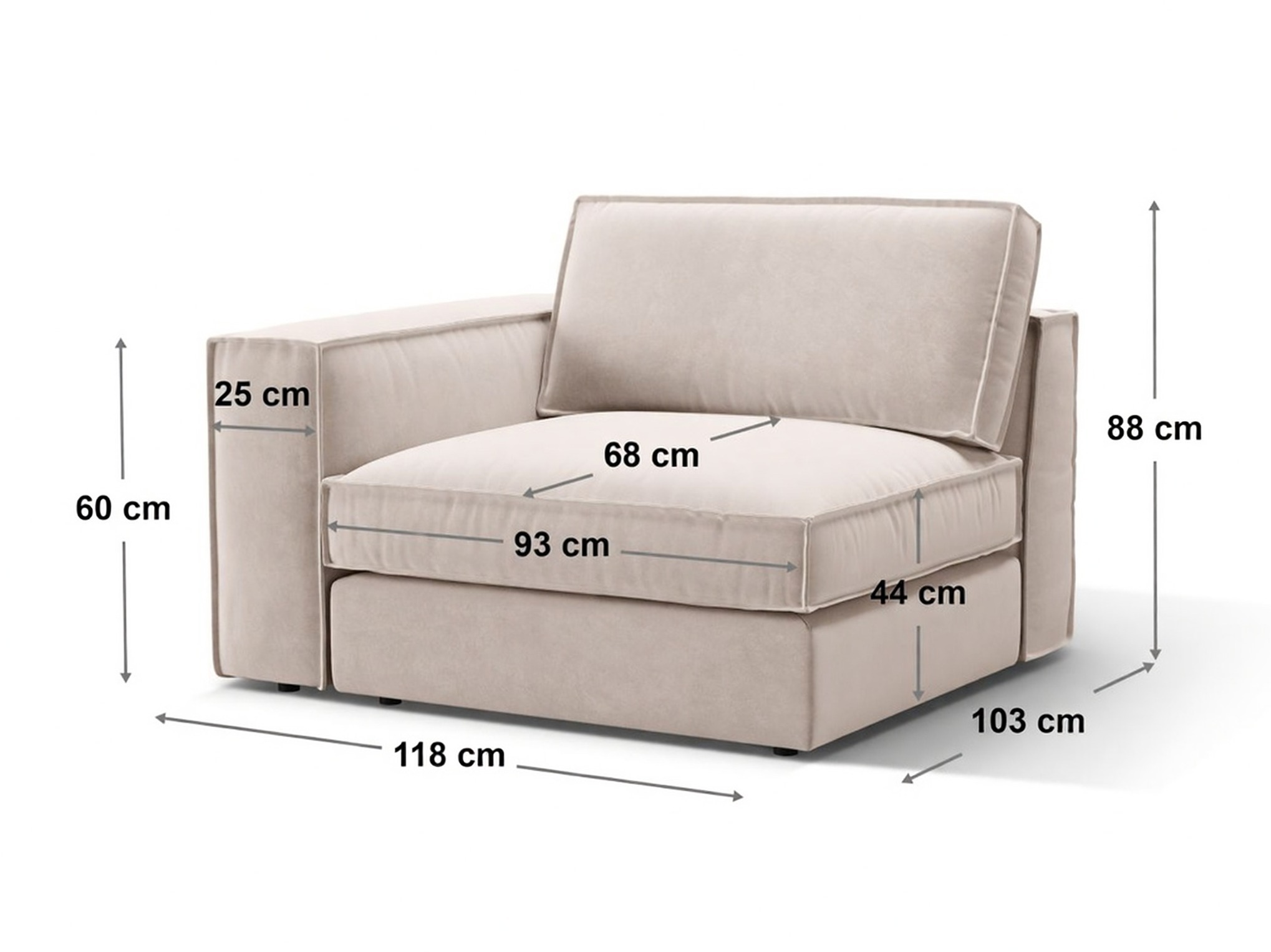 Modulinis fotelis Dalodei 103 (Babel Toffee)
