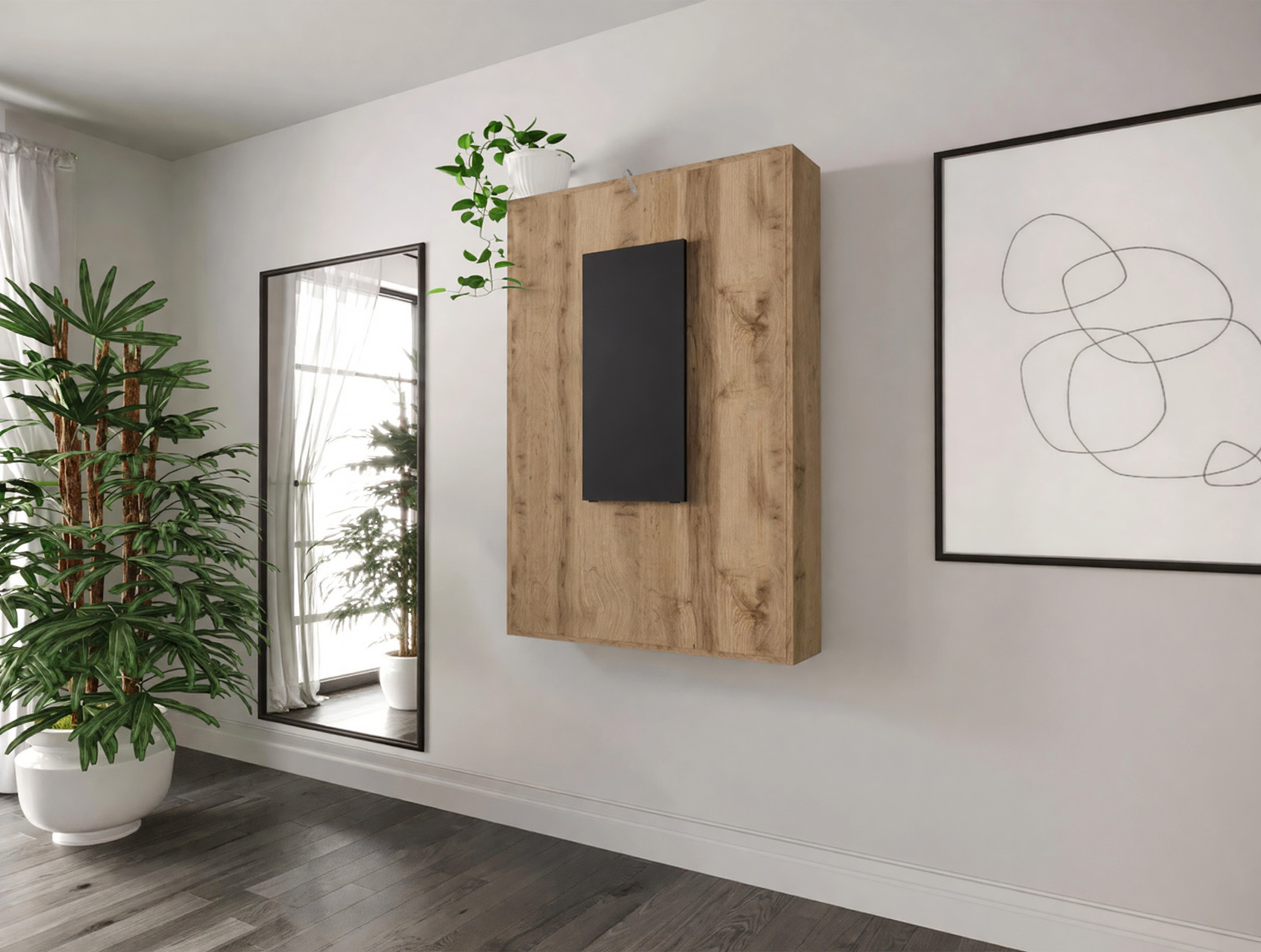 Sulankstomas stalas Pinis III (Juoda + Votan ąžuolas)