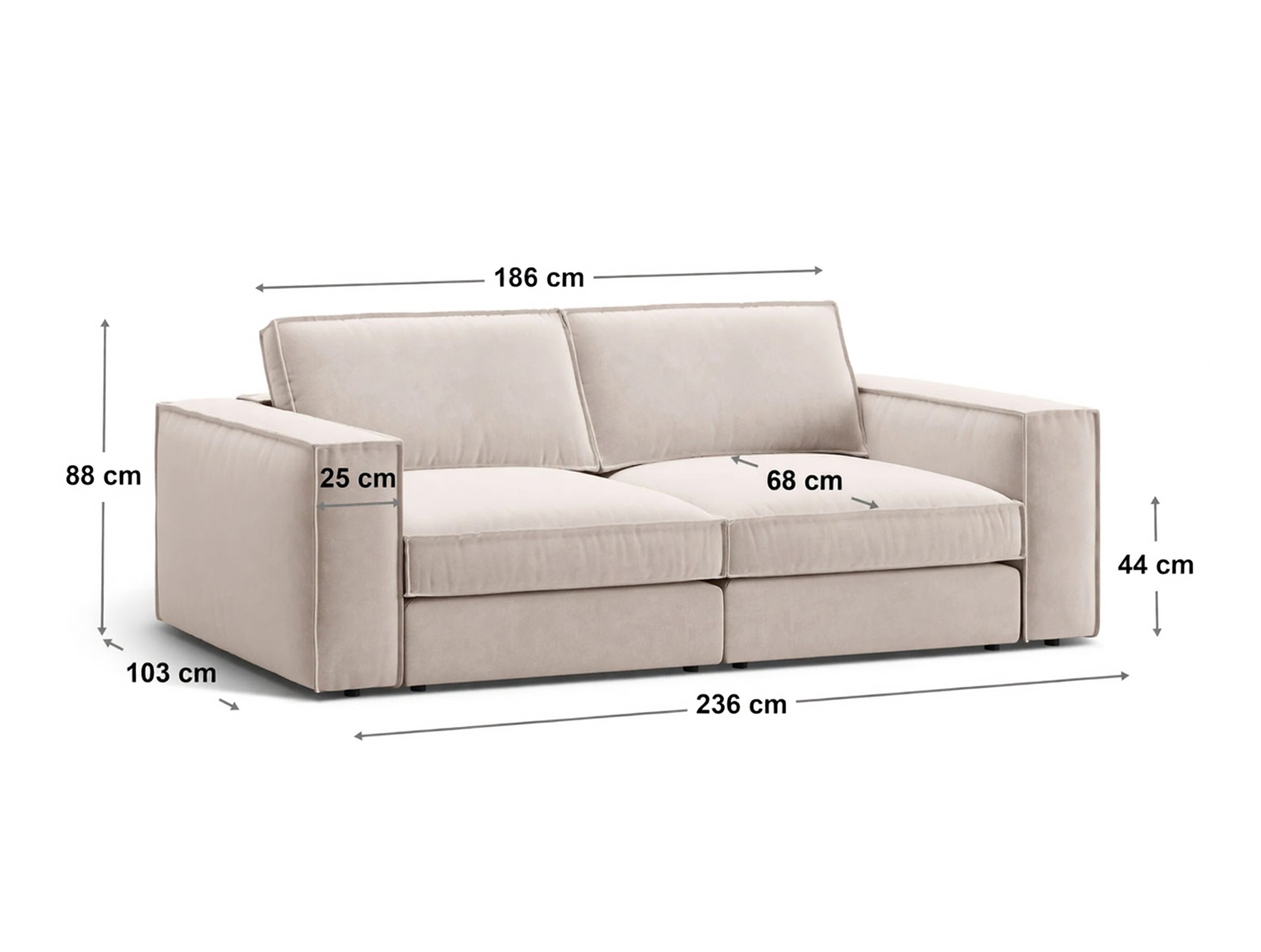 Modulinė sofa Dalodei 108 (Babel Light grey)
