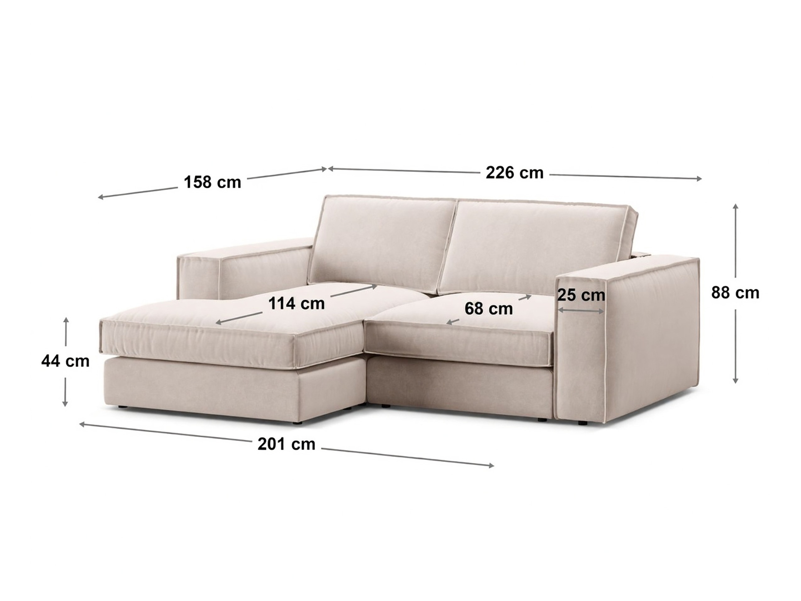 Modulinis minkštas kampas Dalodei 111 (Babel White)