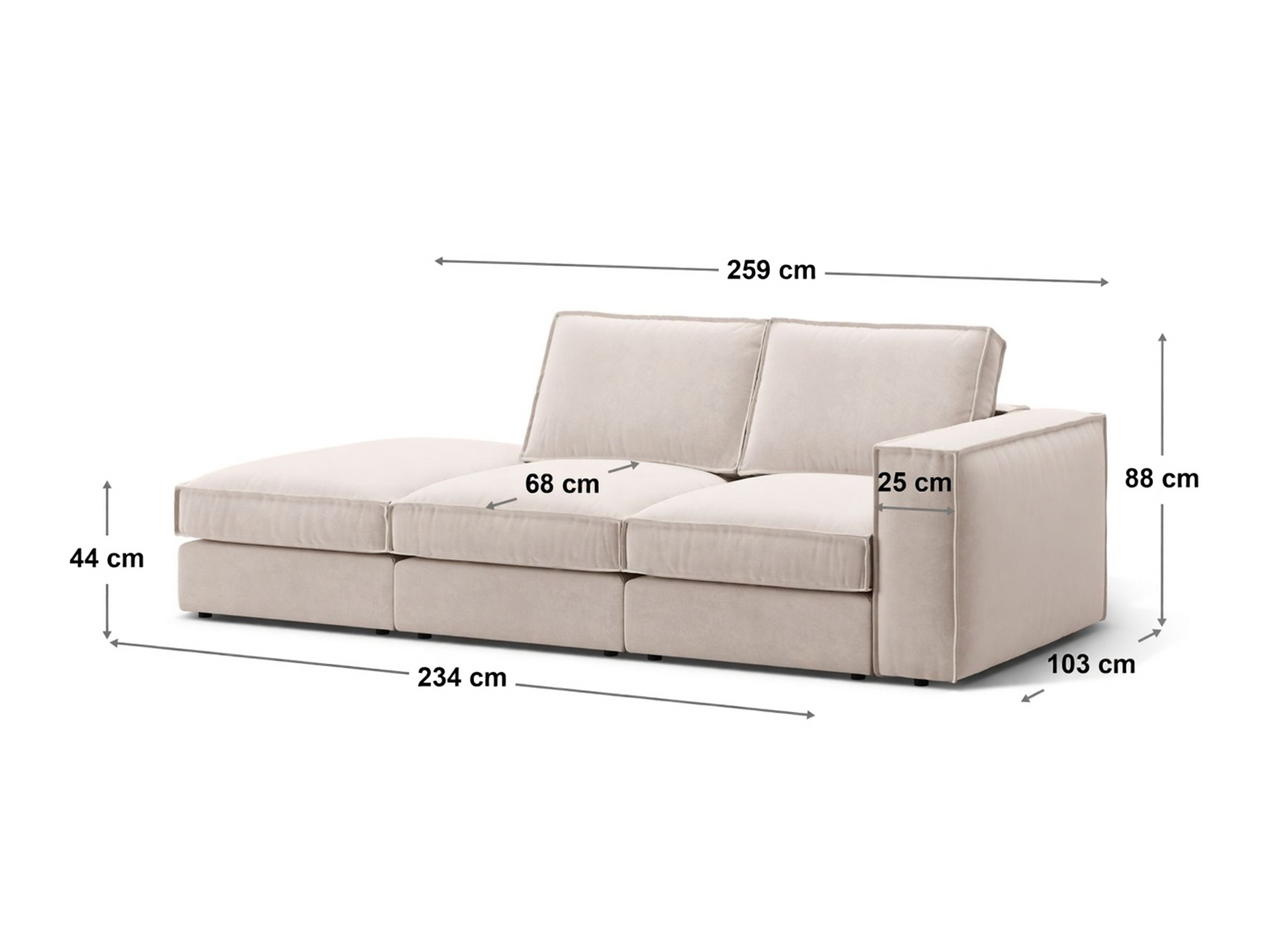Modulinė sofa Dalodei 112 (Babel Light grey)