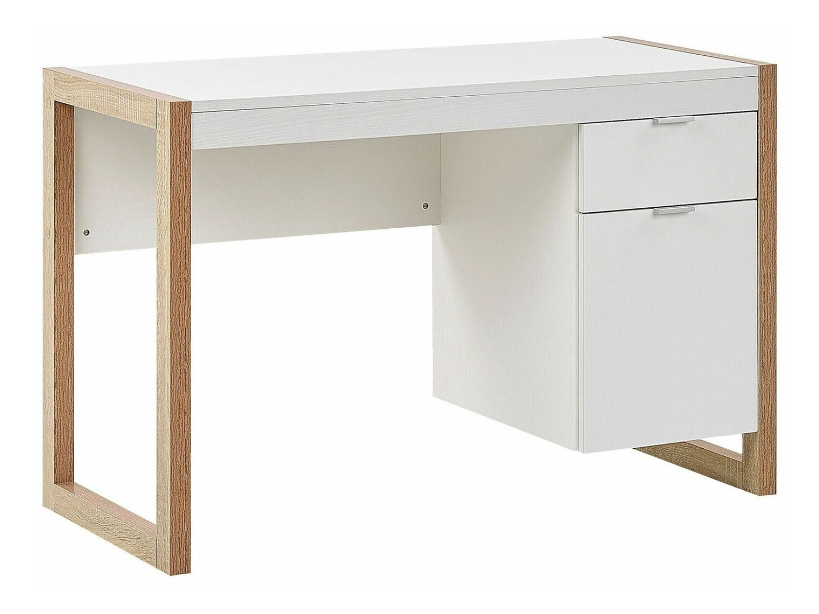 Darbo stalas Berwyn 3282 (Balta + Šviesus medis)