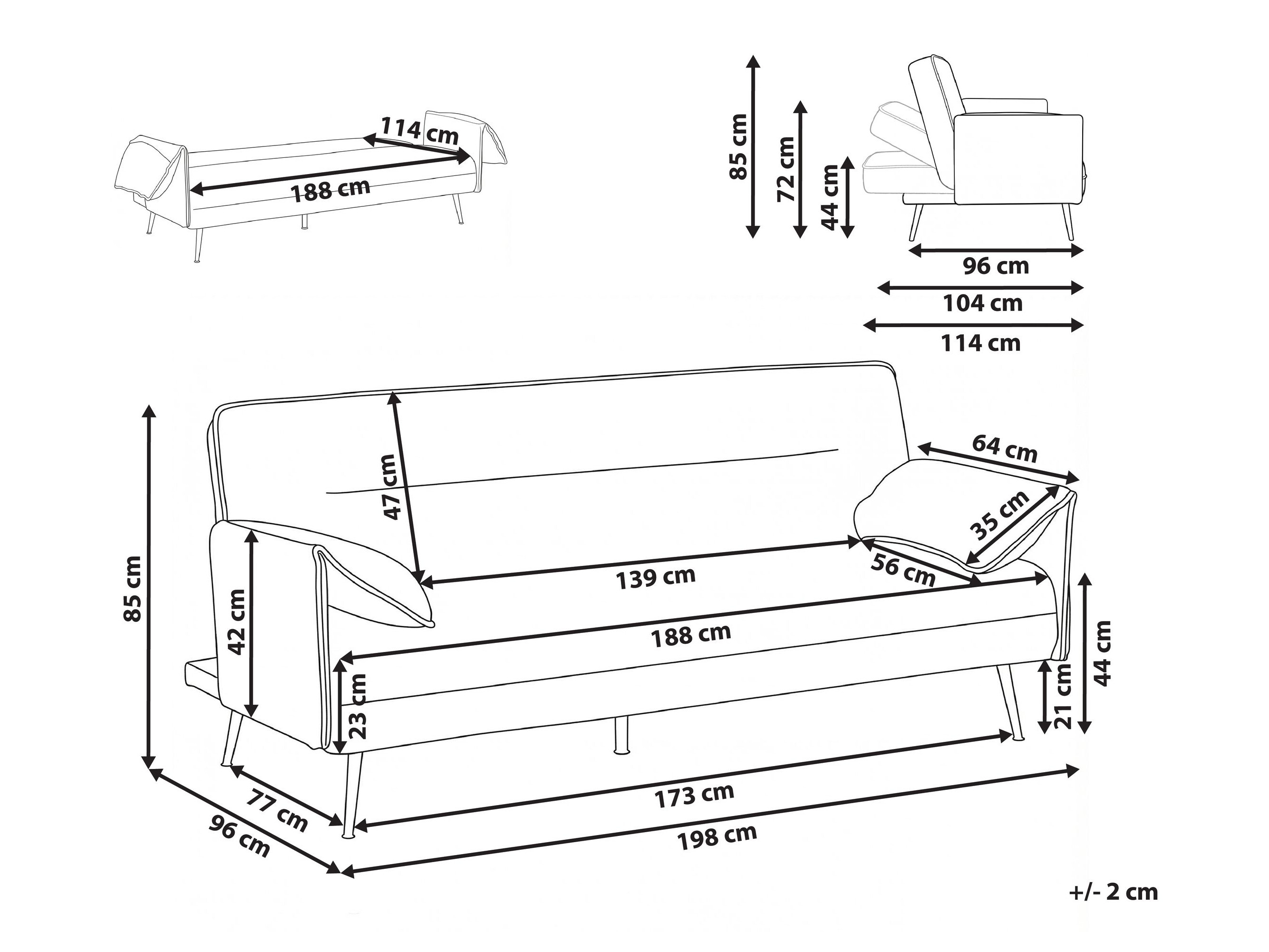 Sofa lova Berwyn 3284 (Pilka)