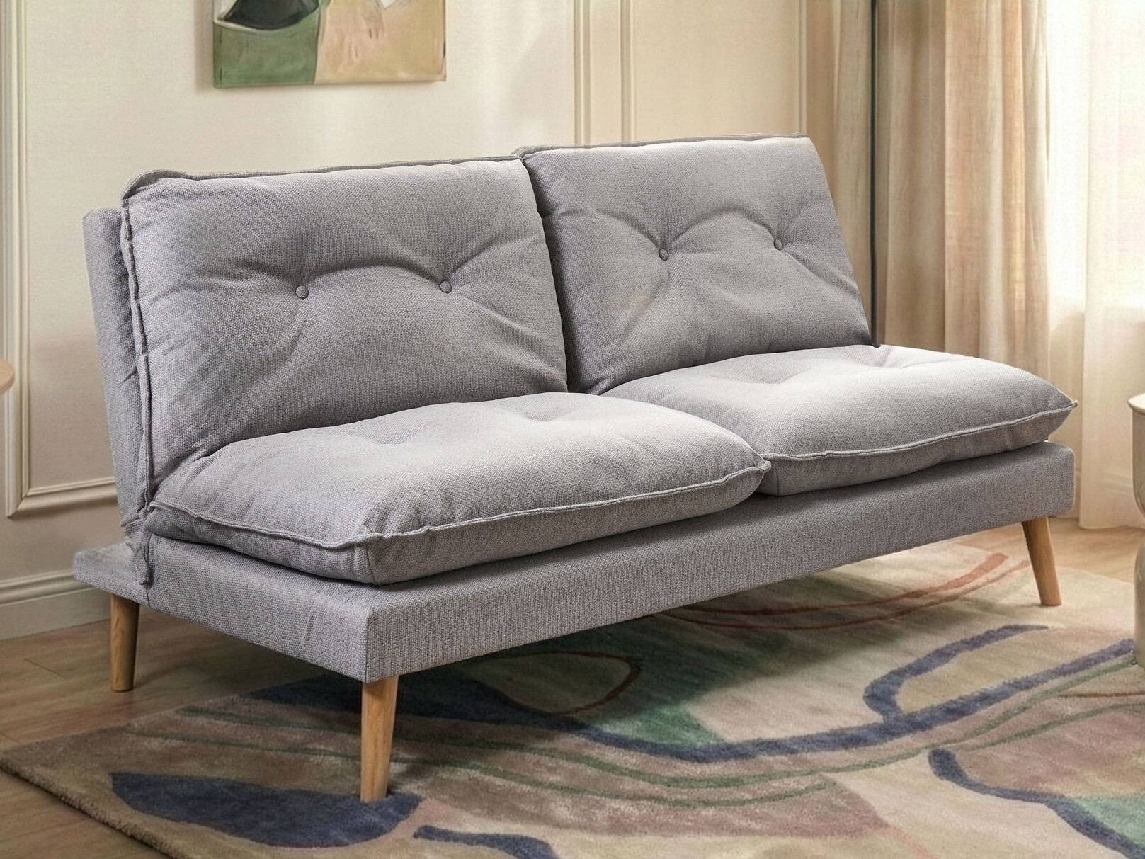 Sofa lova Berwyn 3285 (Pilka + Šviesus medis)
