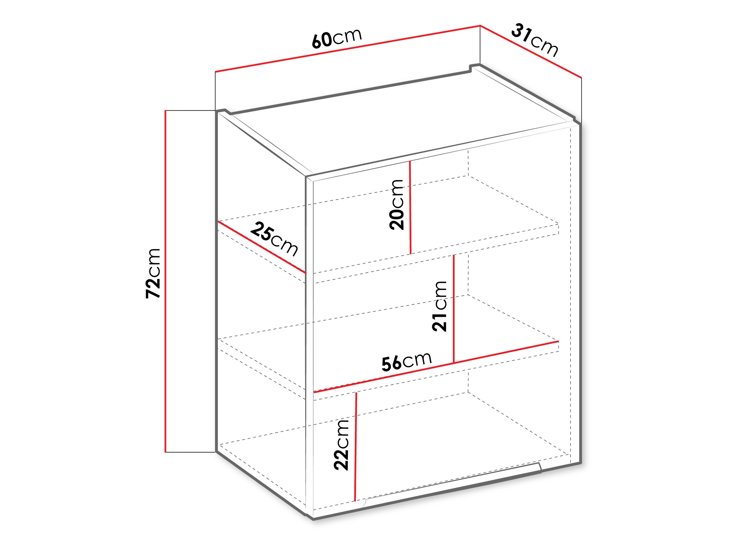 Modulinė pakabinama spintelė Sole 136
