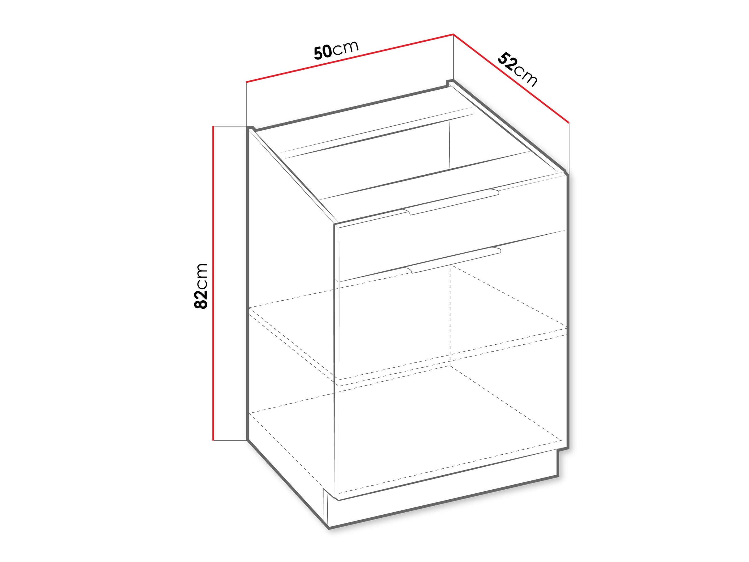 Modulinė spintelė su stalčiumi ir durelėmis Sole 121