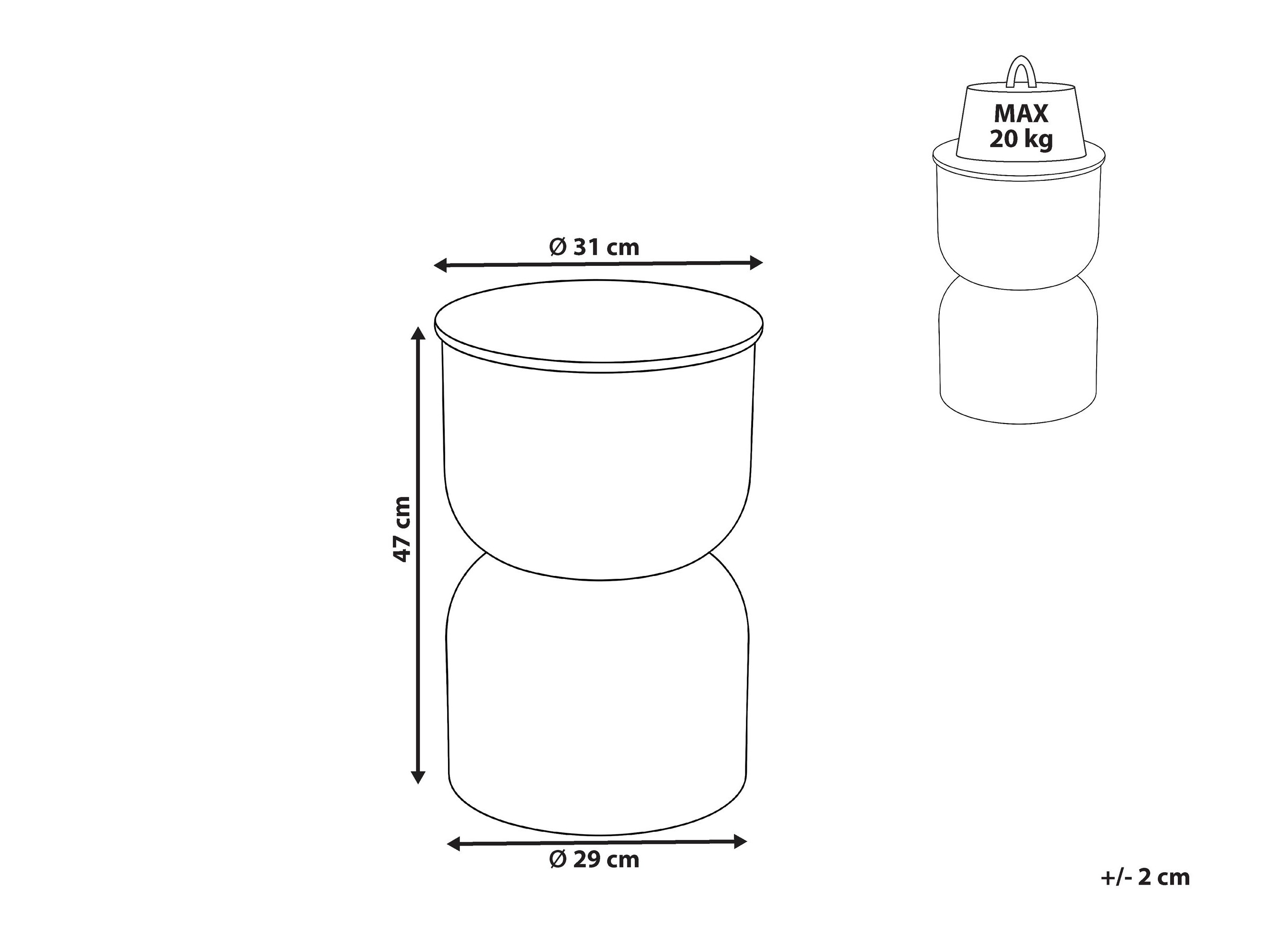 Šoninis staliukas Berwyn 3291 (Šviesi smėlinė)