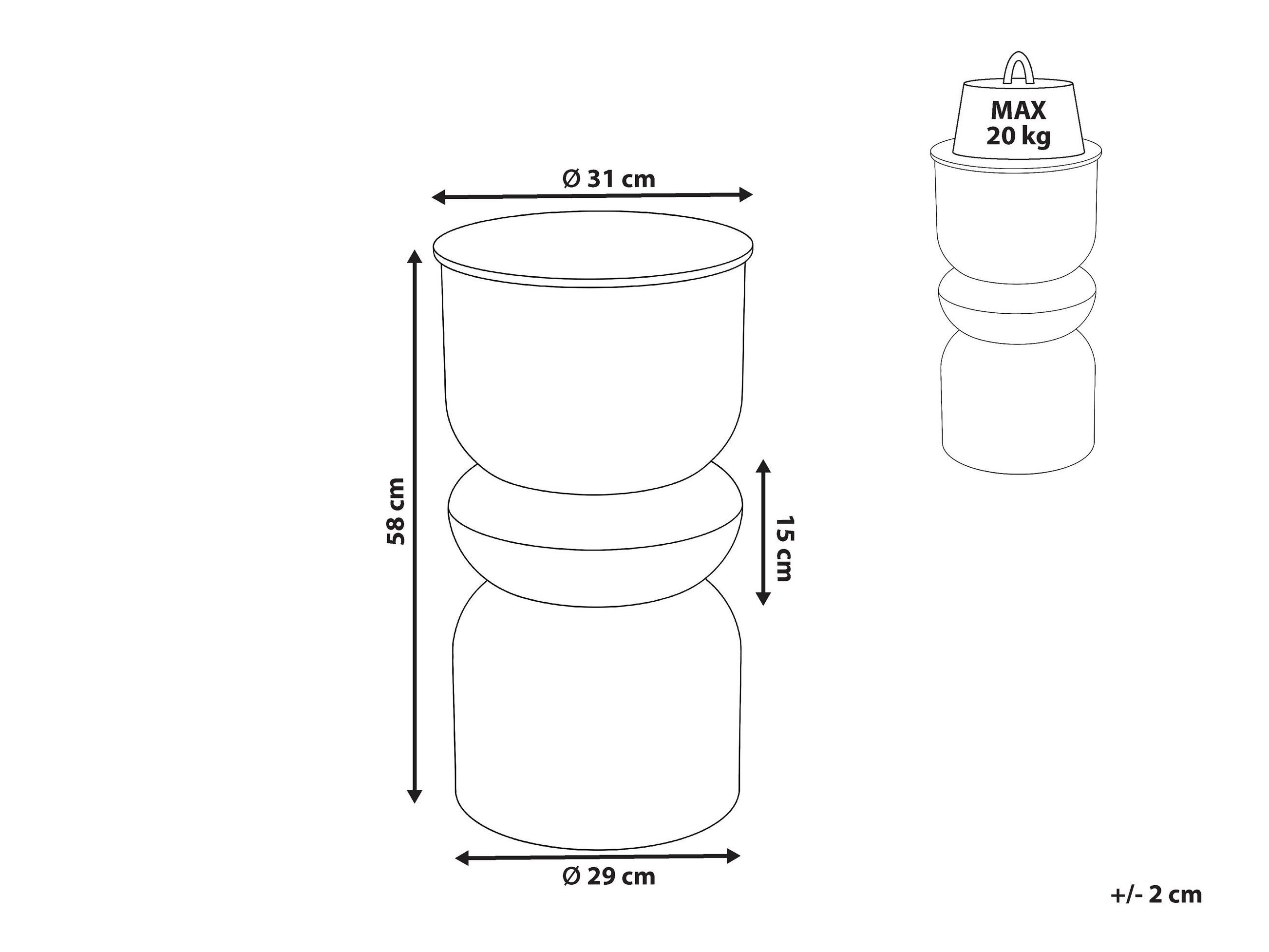 Šoninis staliukas Berwyn 3293 (Šviesus alyvmedis)