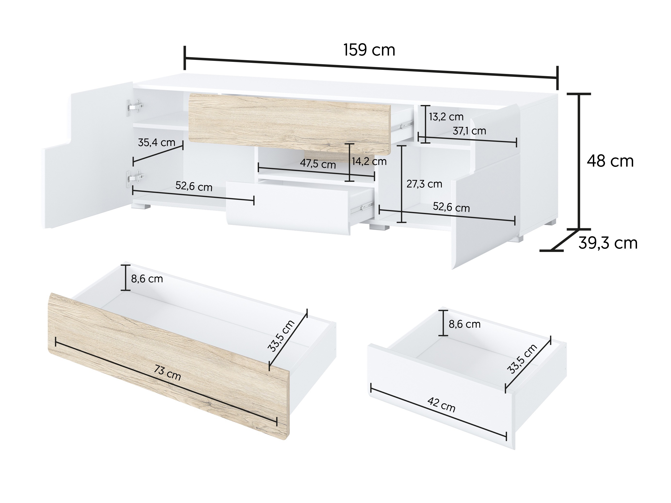 Svetainės komplektas Torsone 104 (Antracitas + Gloss antracitas + Grandson ąžuolas)