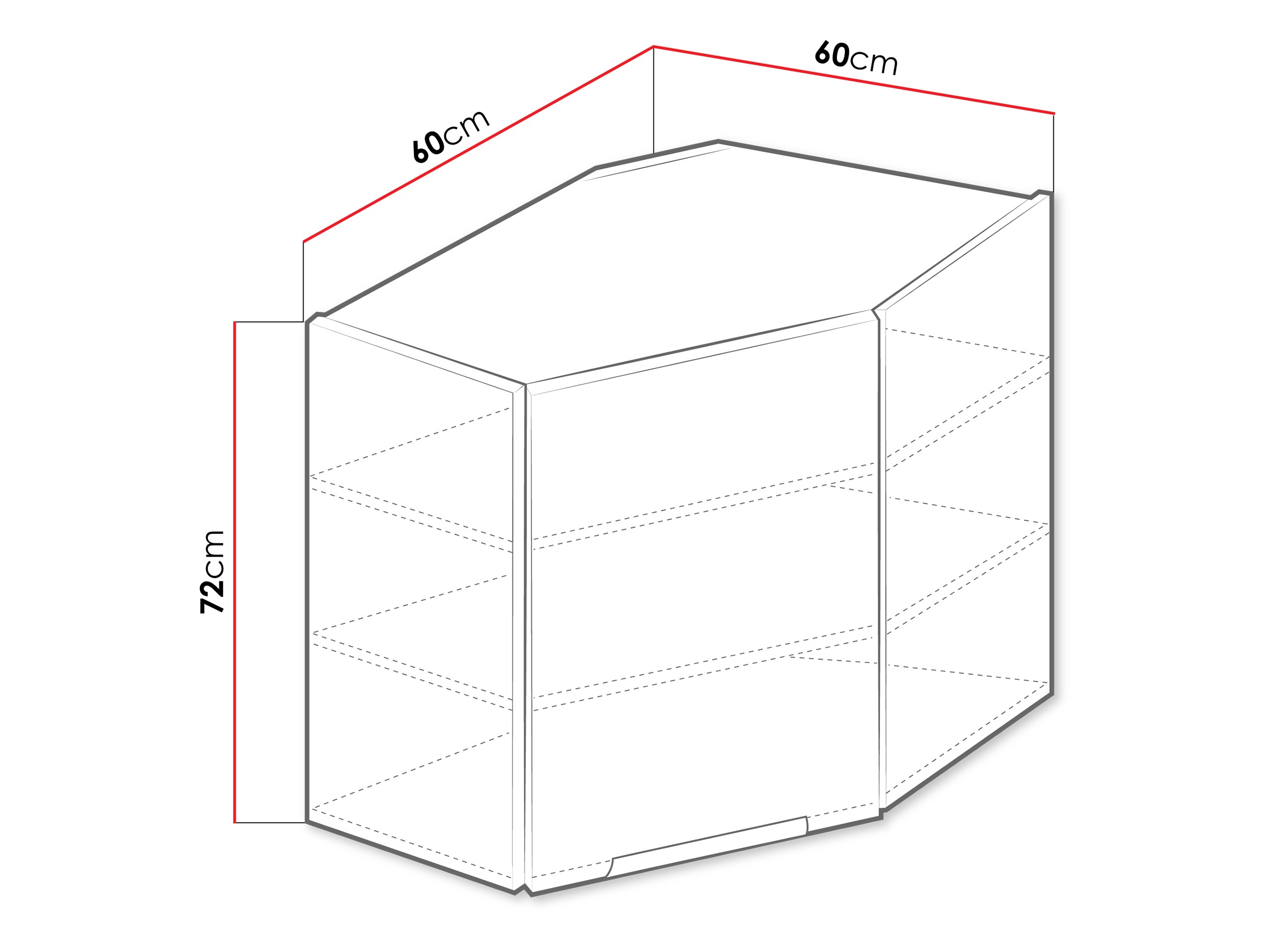 Modulinė pakabinama kampinė spintelė Sole 142