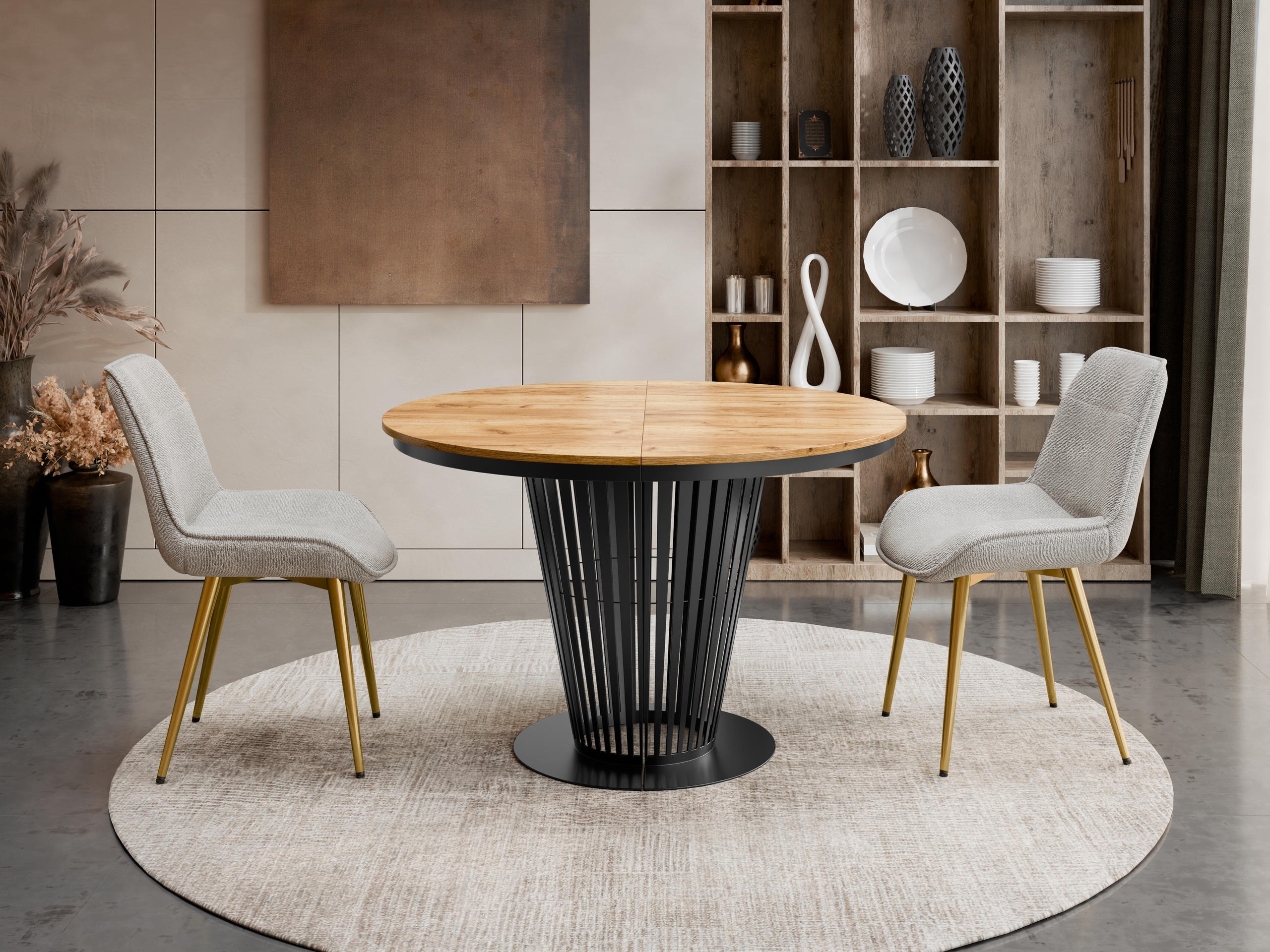 Sulankstomas stalas Miami 413 (Juoda + Craft ąžuolas)