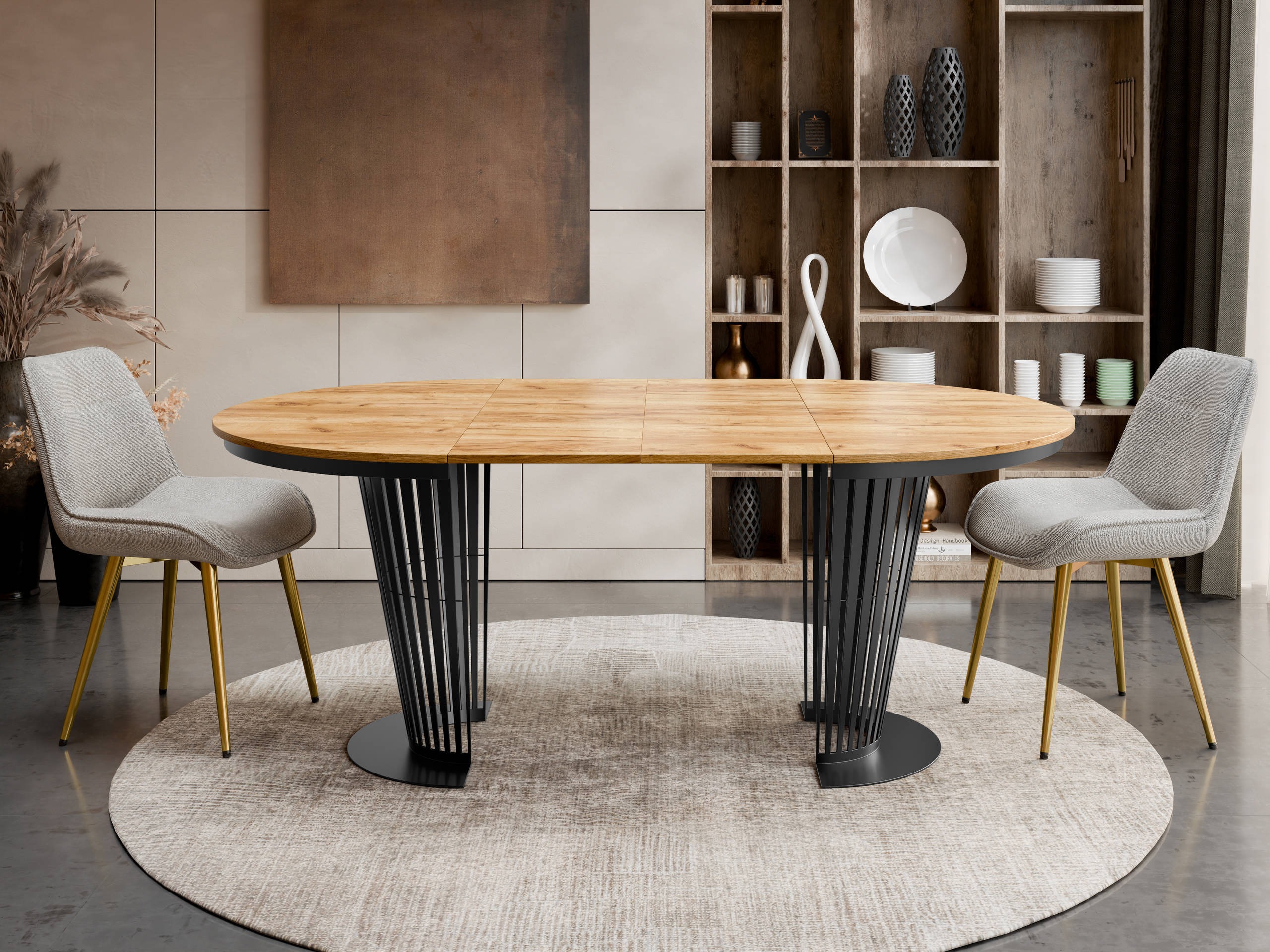 Sulankstomas stalas Miami 413 (Juoda + Craft ąžuolas)