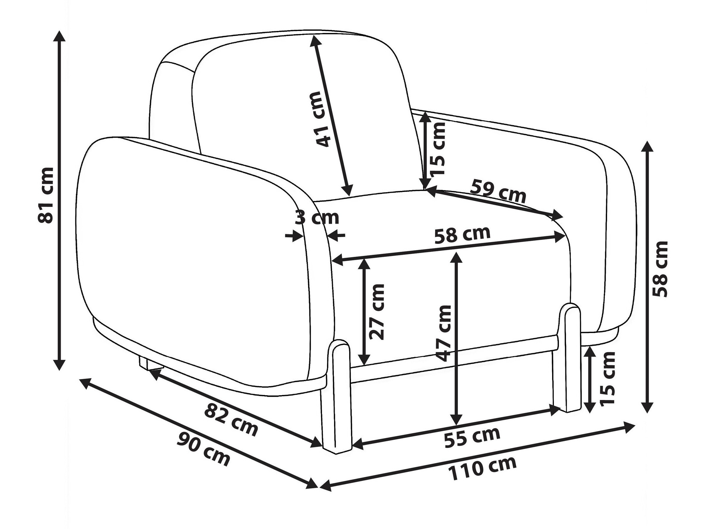 Fotelis Berwyn 3305 (Balta)