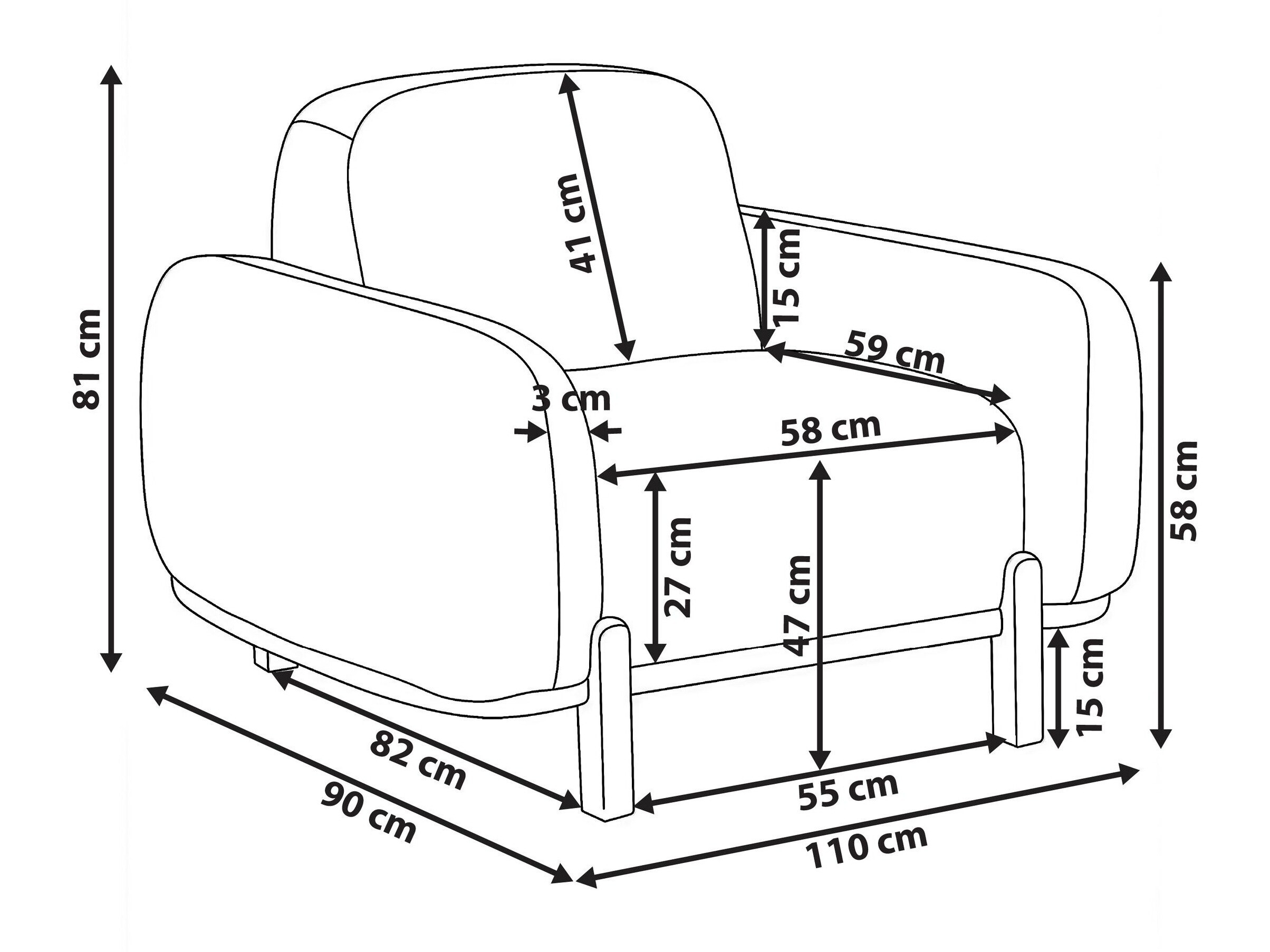 Fotelis Berwyn 3305 (Taupe)