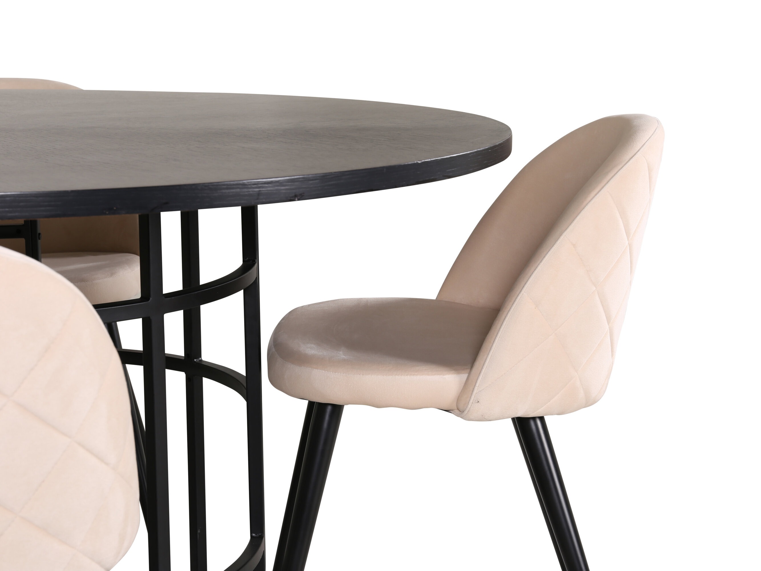 Valgomojo komplektas Dallas 2386 (Juoda + Kreminė)