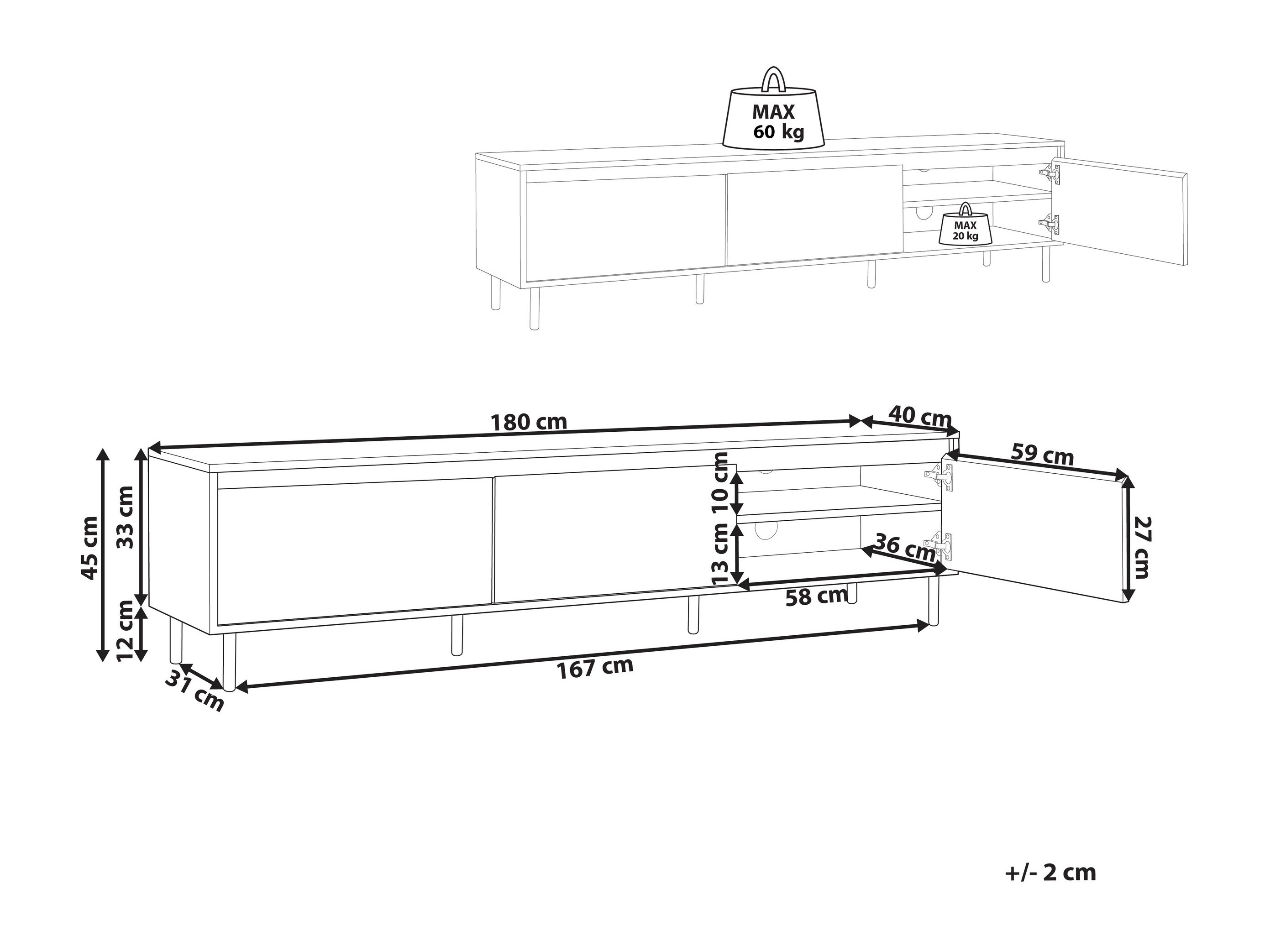 TV staliukas Berwyn 3310 (Tamsus medis)