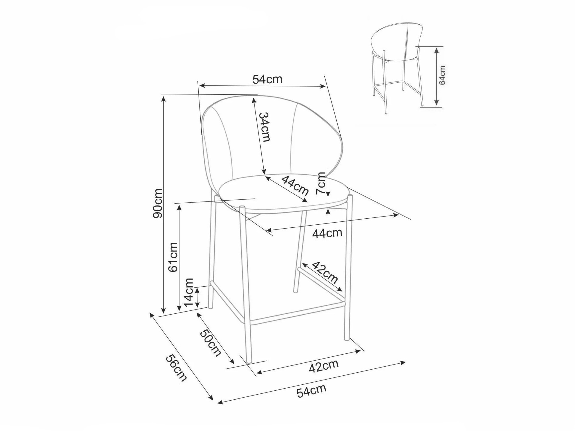 Pusbario kėdė Detroit 947 (Pilka + Juoda)