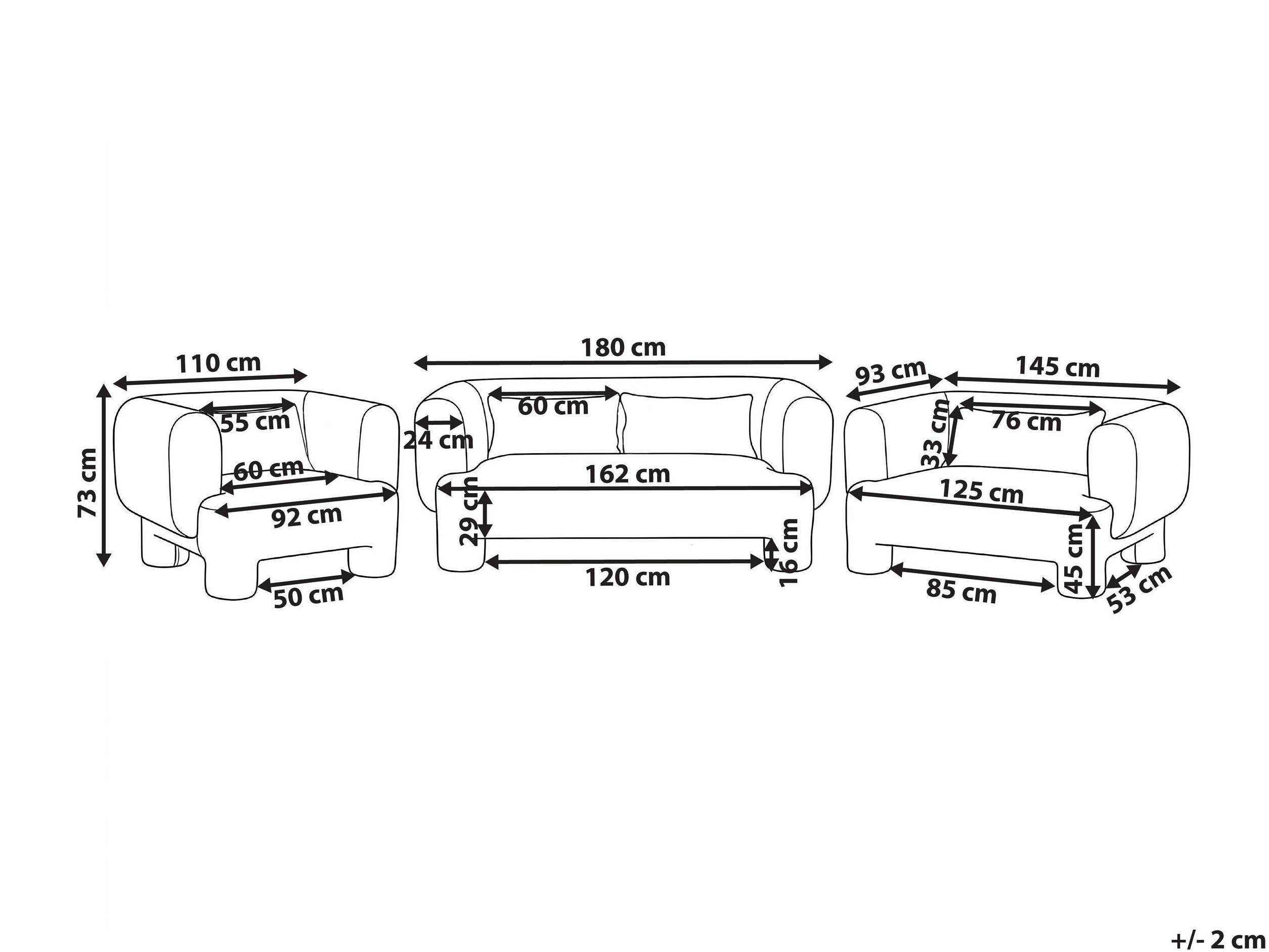 Minkštų baldų komplektas Cavsali 104 (Balta)