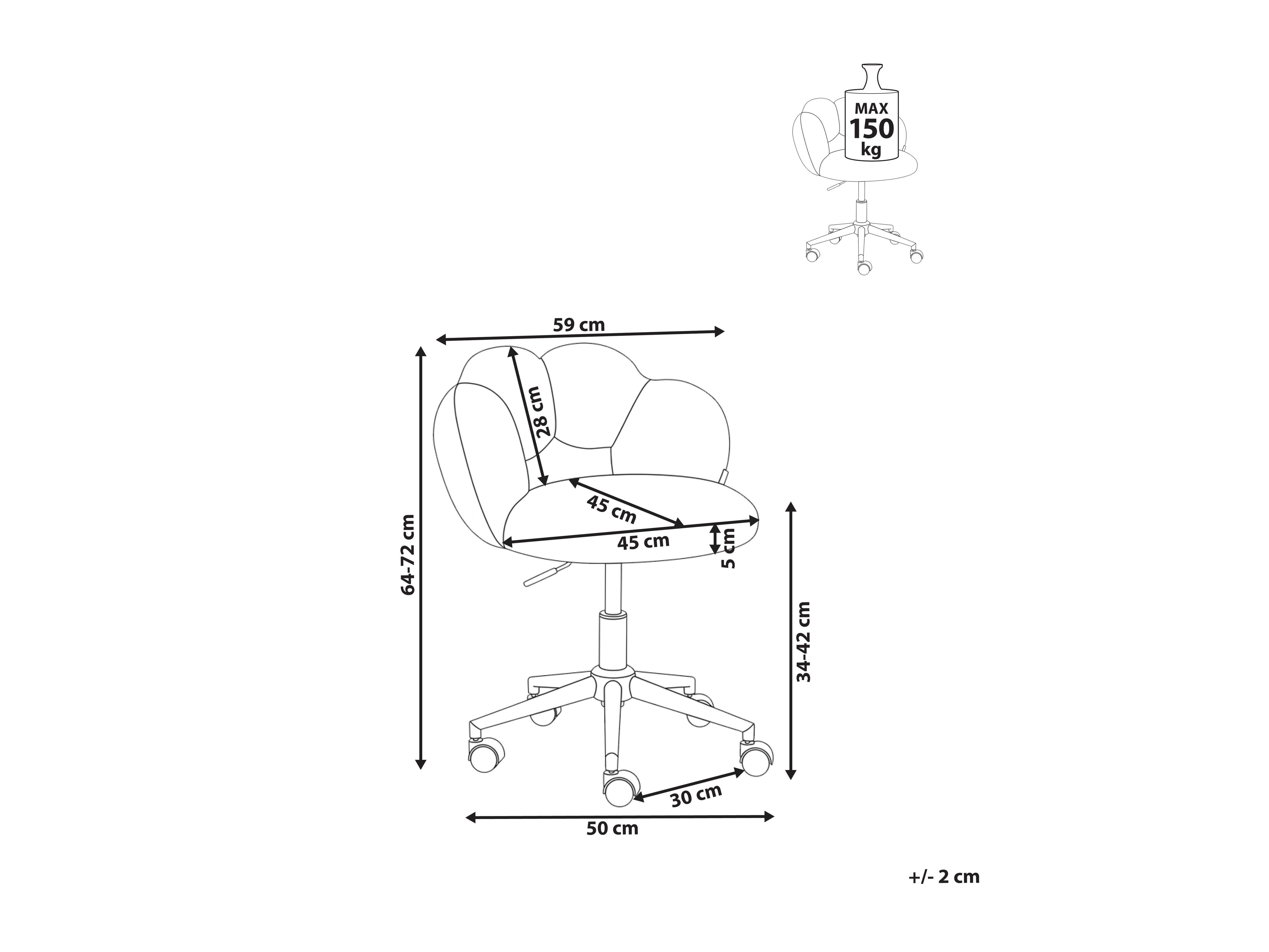 Biuro kėdė Berwyn 3313 (Šviesi mėlyna)