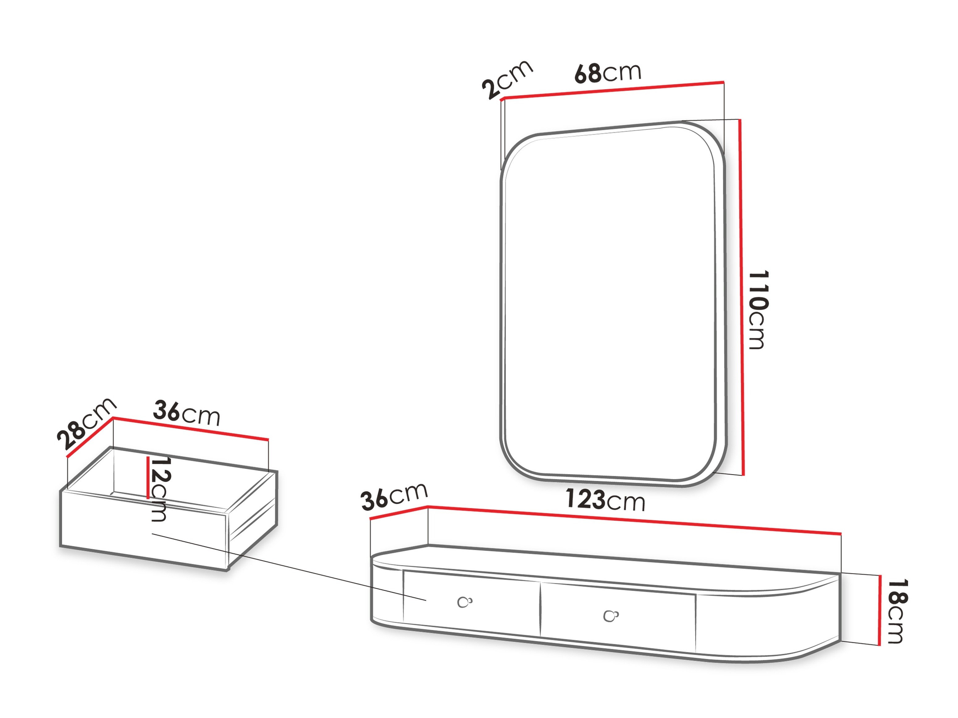 Makiažo staliukas Comfivo Mirsoni 107