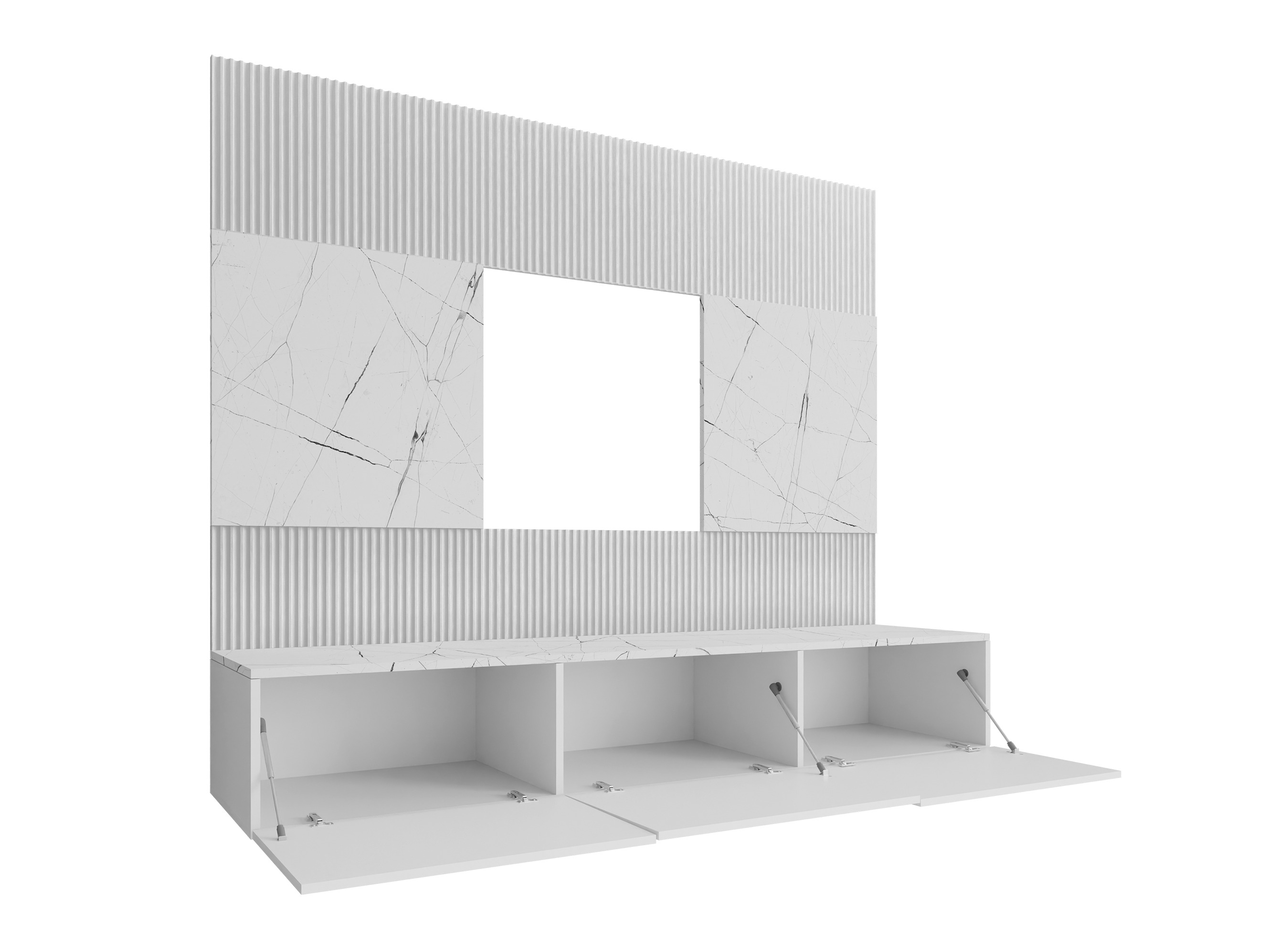 Svetainės komplektas Comfivo Salix I (Juoda + Juodas marmuras)