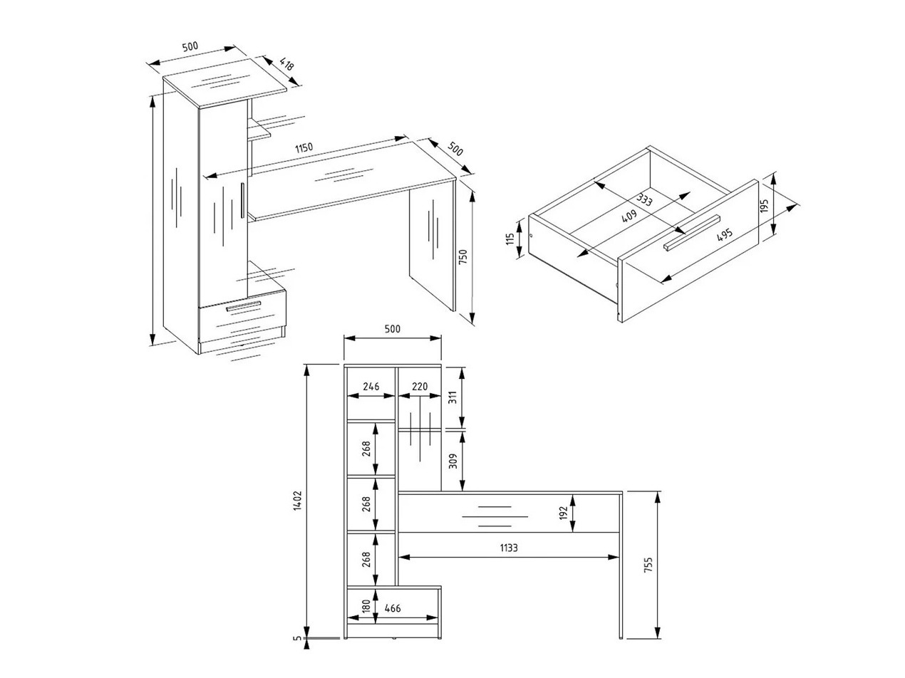 Darbo stalas Mandeville 321 (Balta)